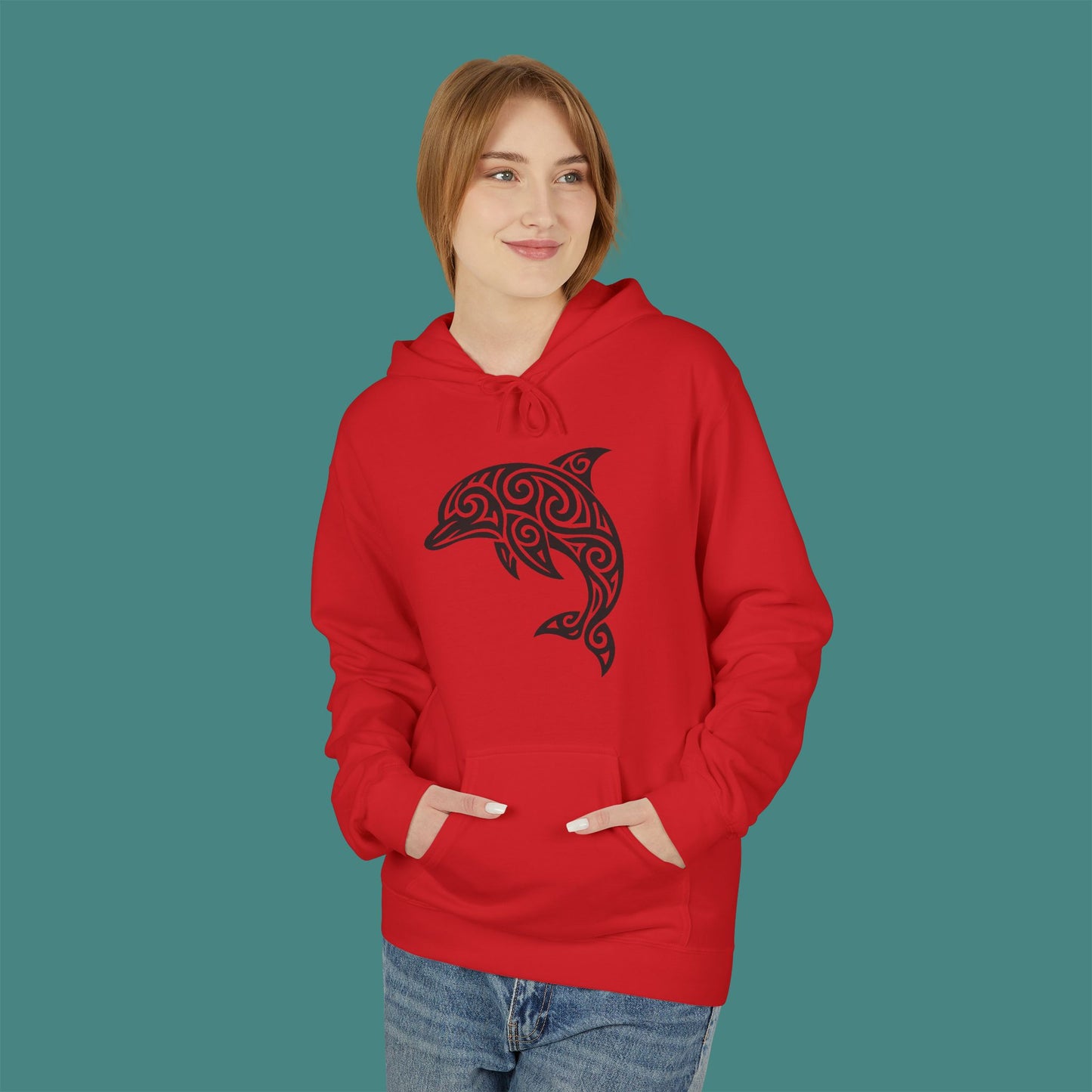 Tribal Tattoo Dolphin Fleece Unisex Hoodie