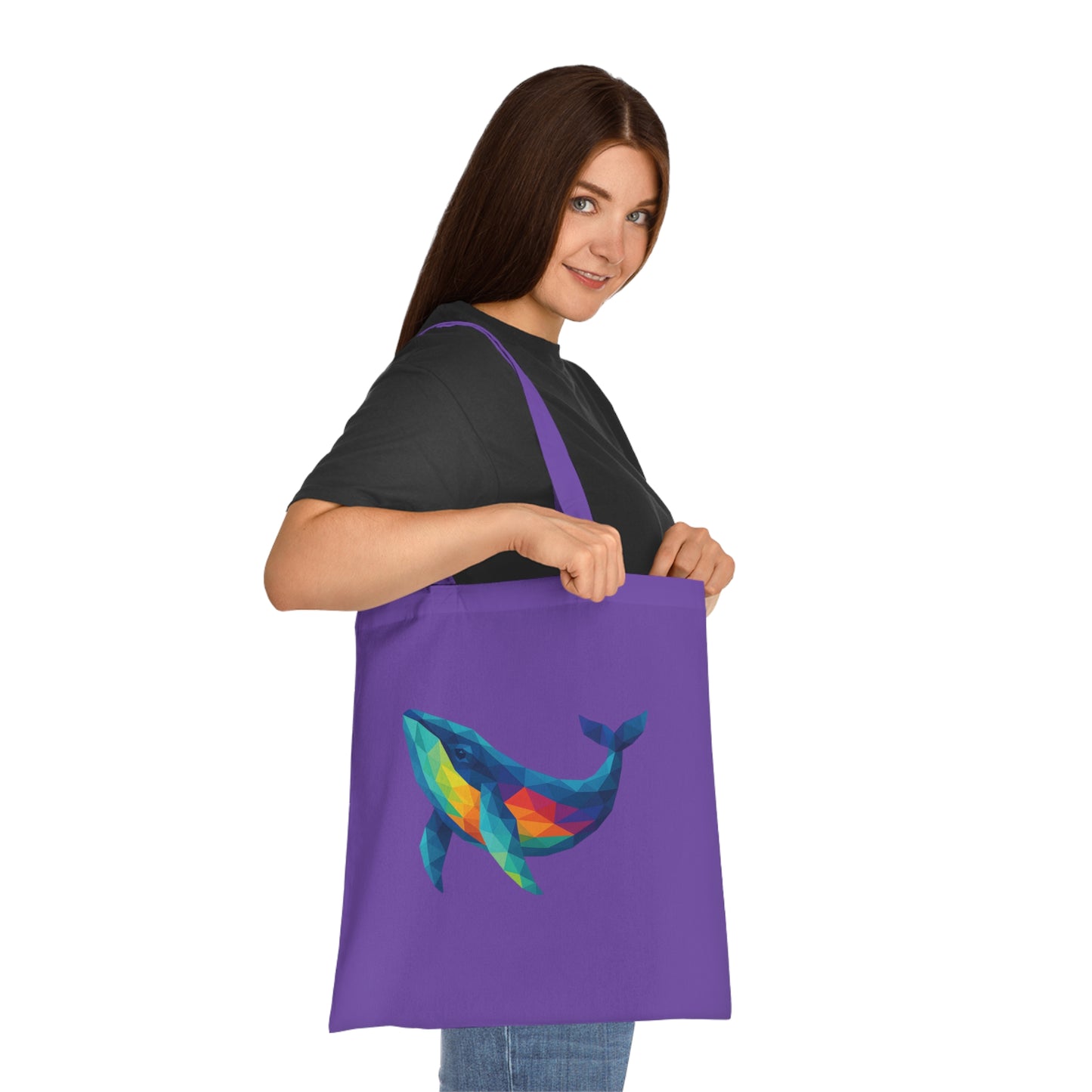 Geometric Polygon Whale Tote Bag