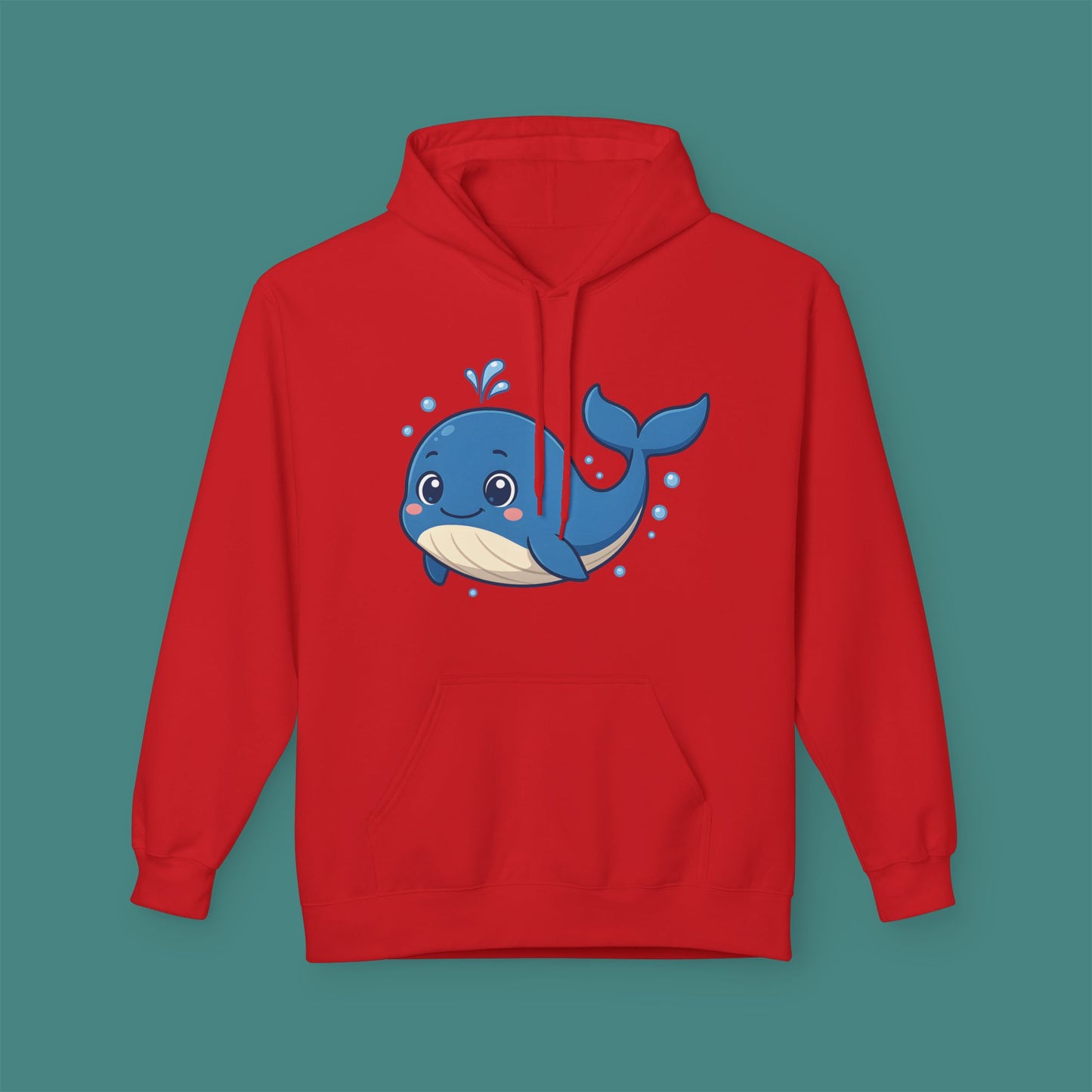 Cartoon Cute Whale Fleece Unisex Hoodie