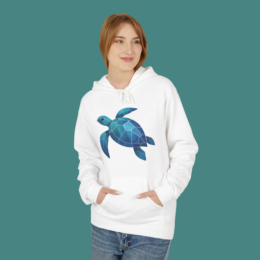 Geometric Polygon Turtle Fleece Unisex Hoodie