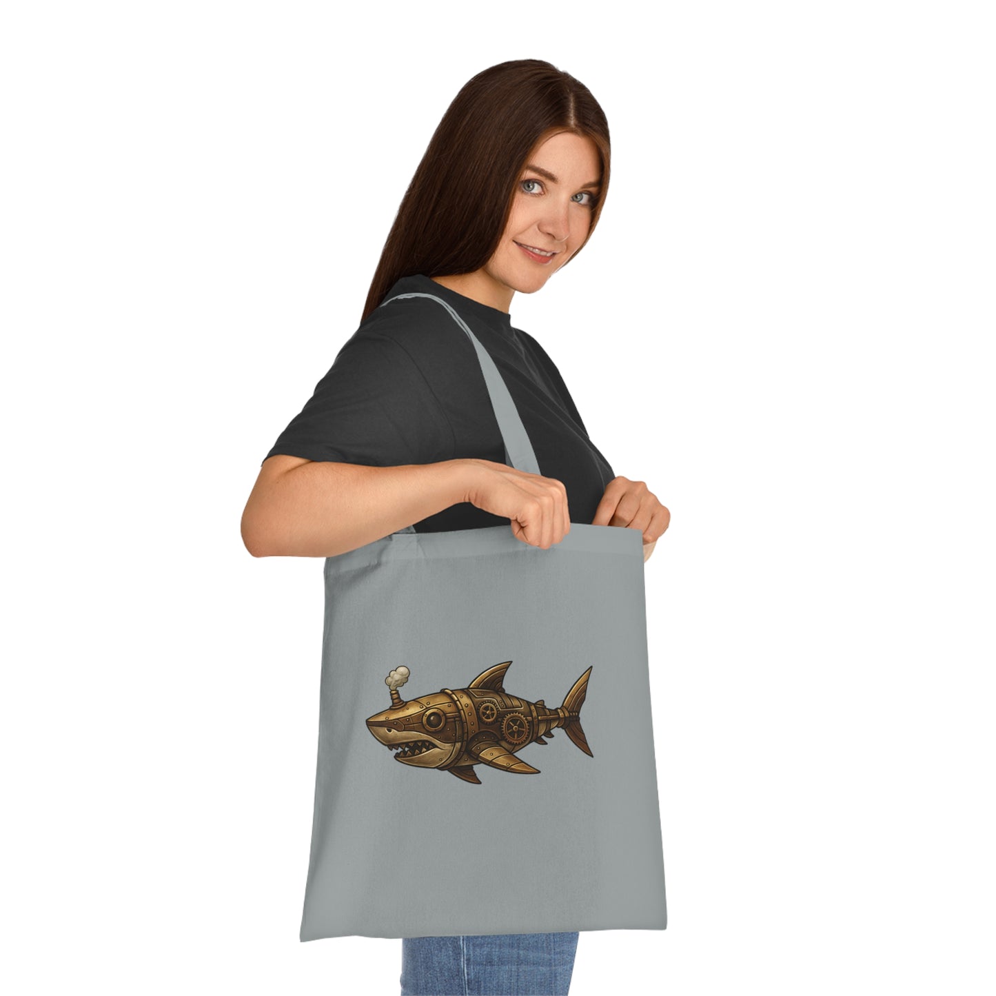 Steampunk Mechanical Shark Tote Bag