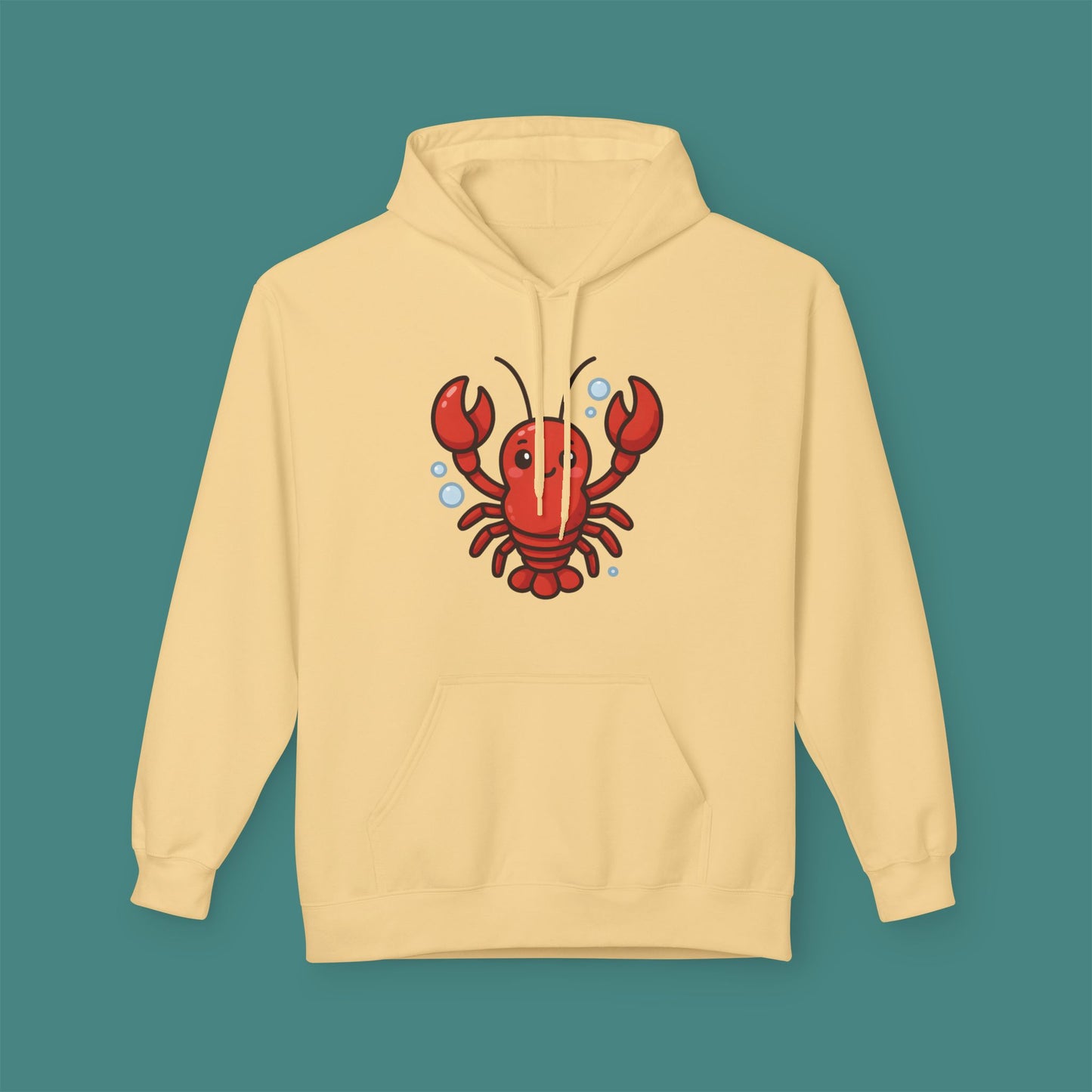 Cartoon Cute Lobster Fleece Unisex Hoodie