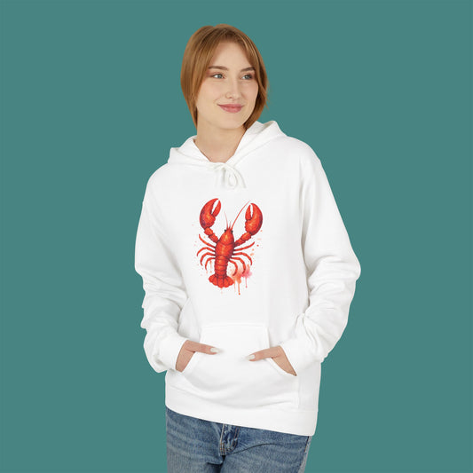 Watercolor Splash Lobster Fleece Unisex Hoodie