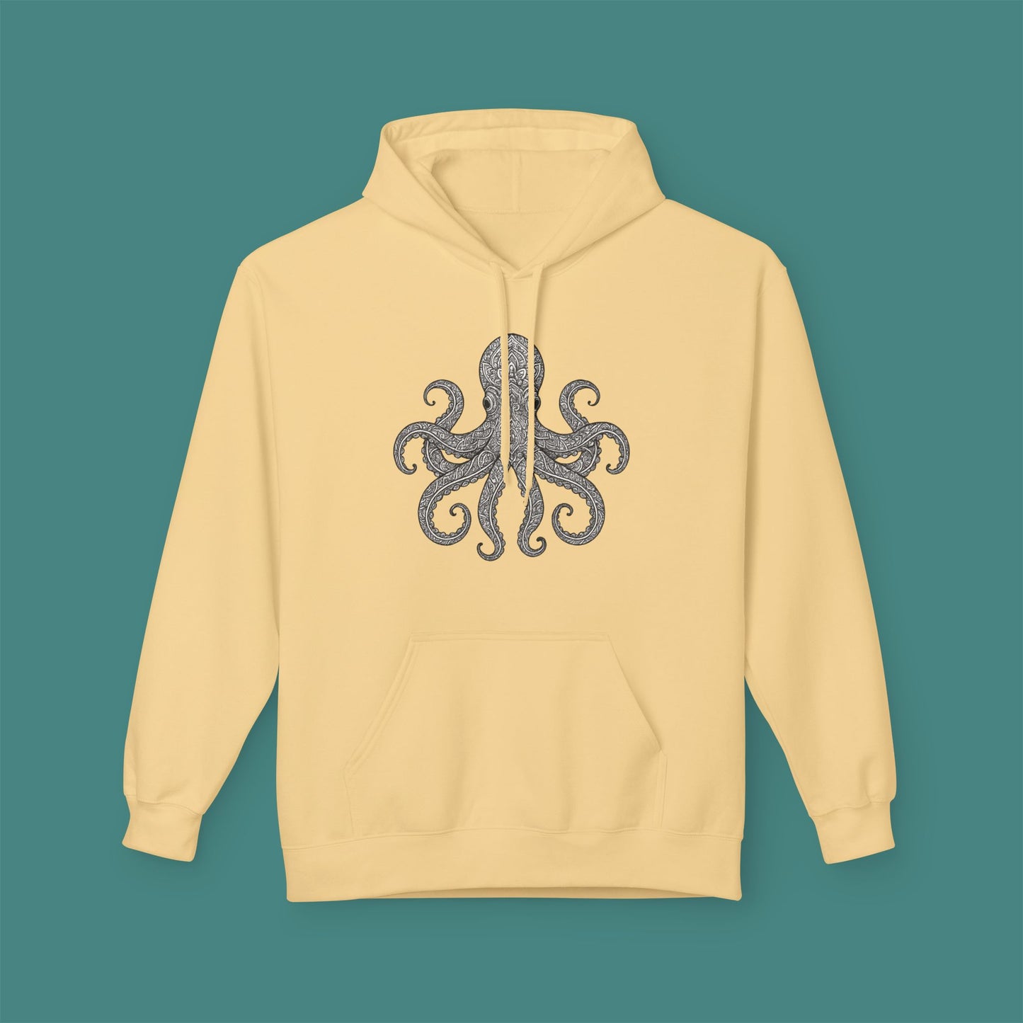Intricate Mandala Octopus Fleece Unisex Hoodie