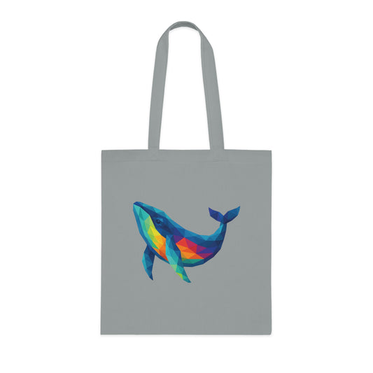 Geometric Polygon Whale Tote Bag