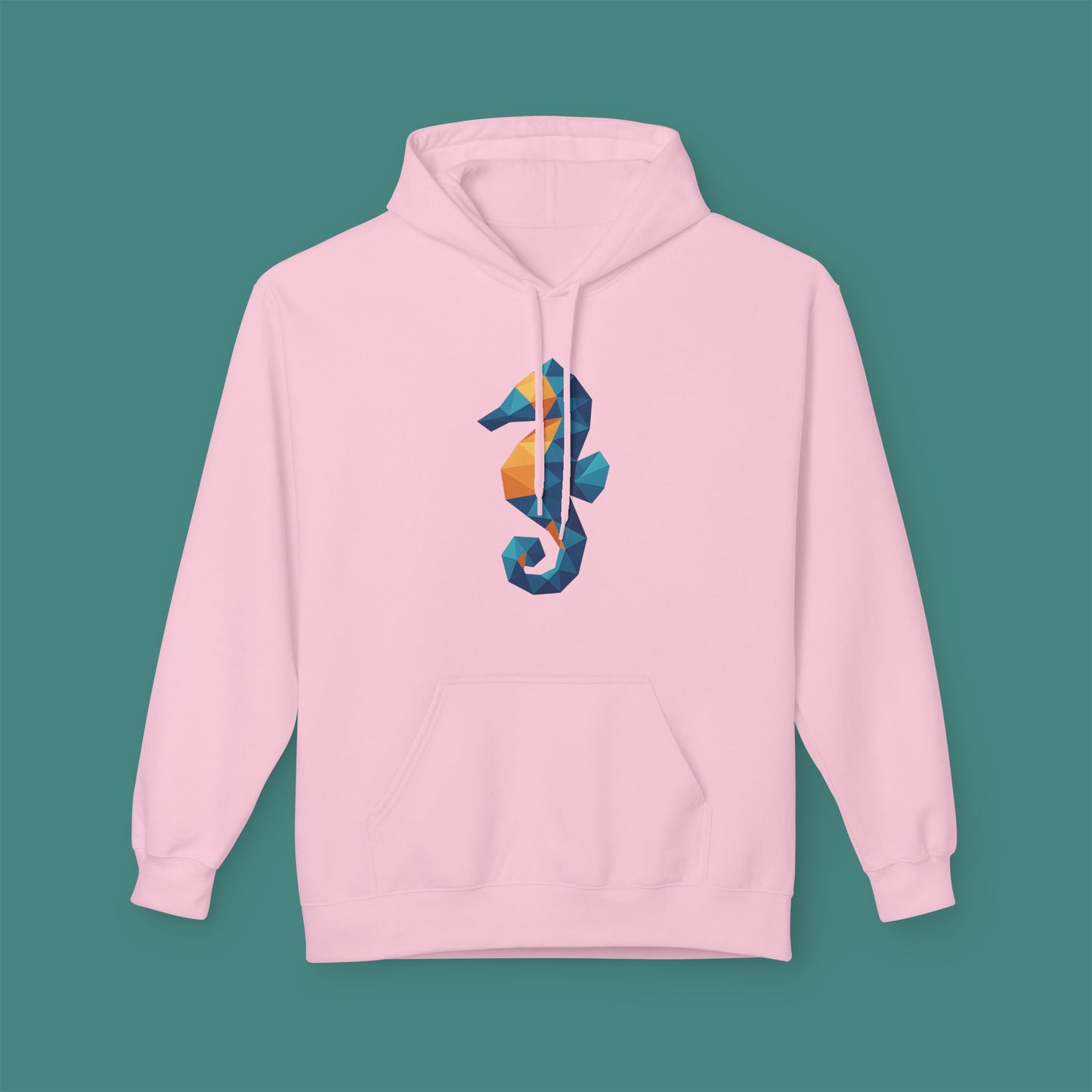 Geometric Polygon Seahorse Fleece Unisex Hoodie