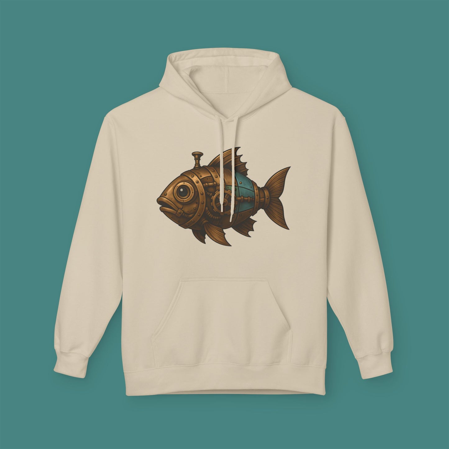Steampunk Mechanical Fish Fleece Unisex Hoodie