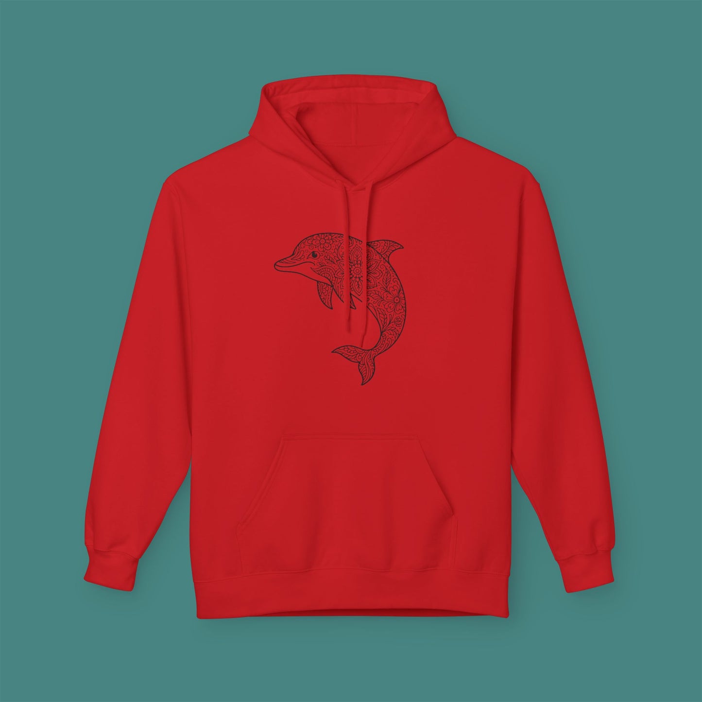 Intricate Mandala Dolphin Fleece Unisex Hoodie