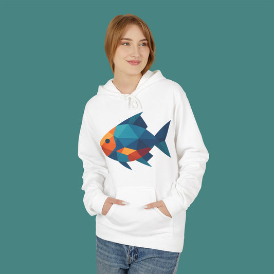 Geometric Polygon Fish Fleece Unisex Hoodie