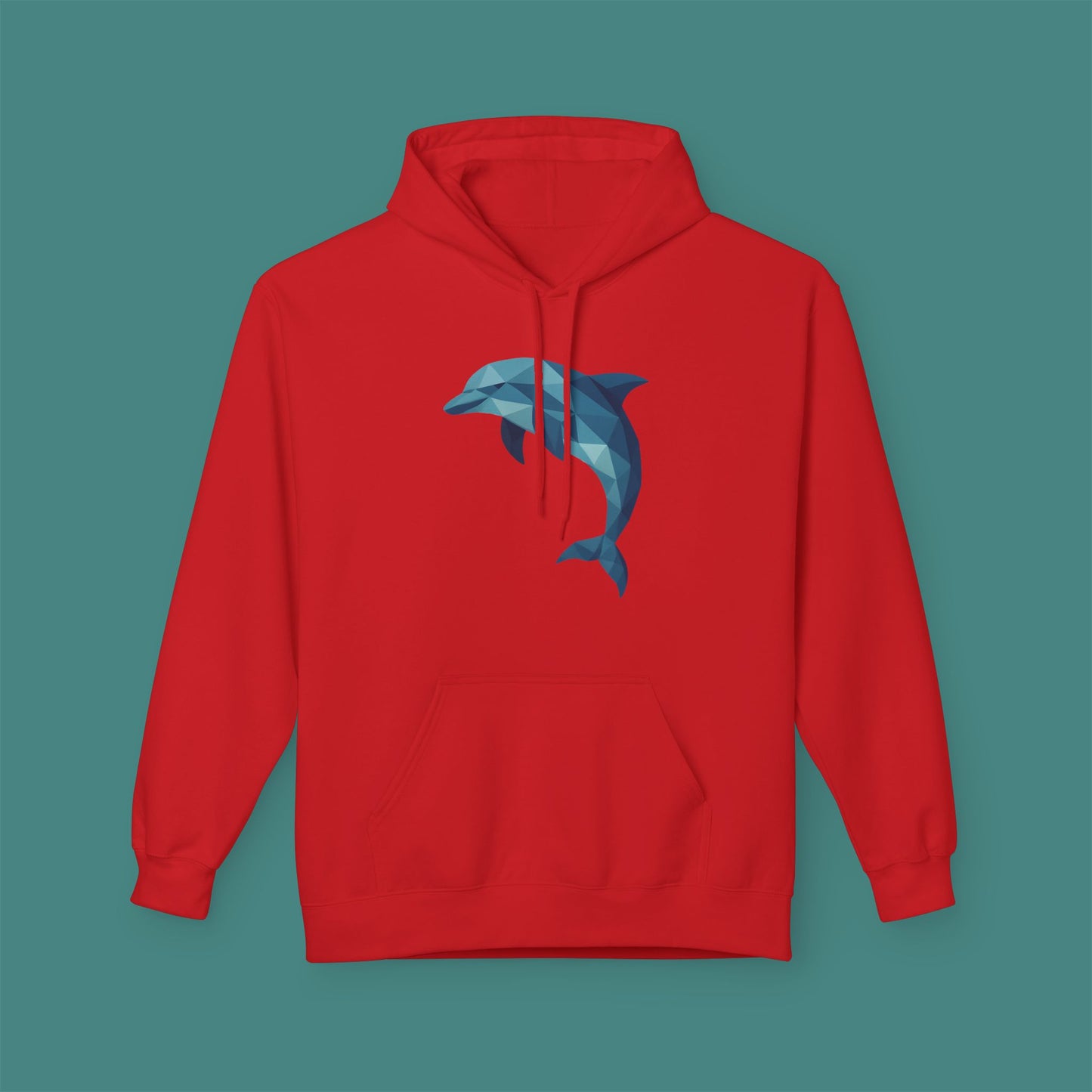 Geometric Polygon Dolphin Fleece Unisex Hoodie
