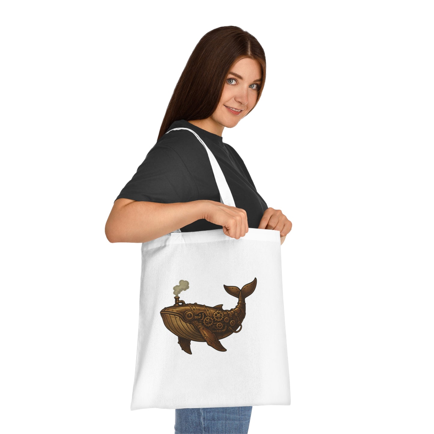 Steampunk Mechanical Whale Tote Bag