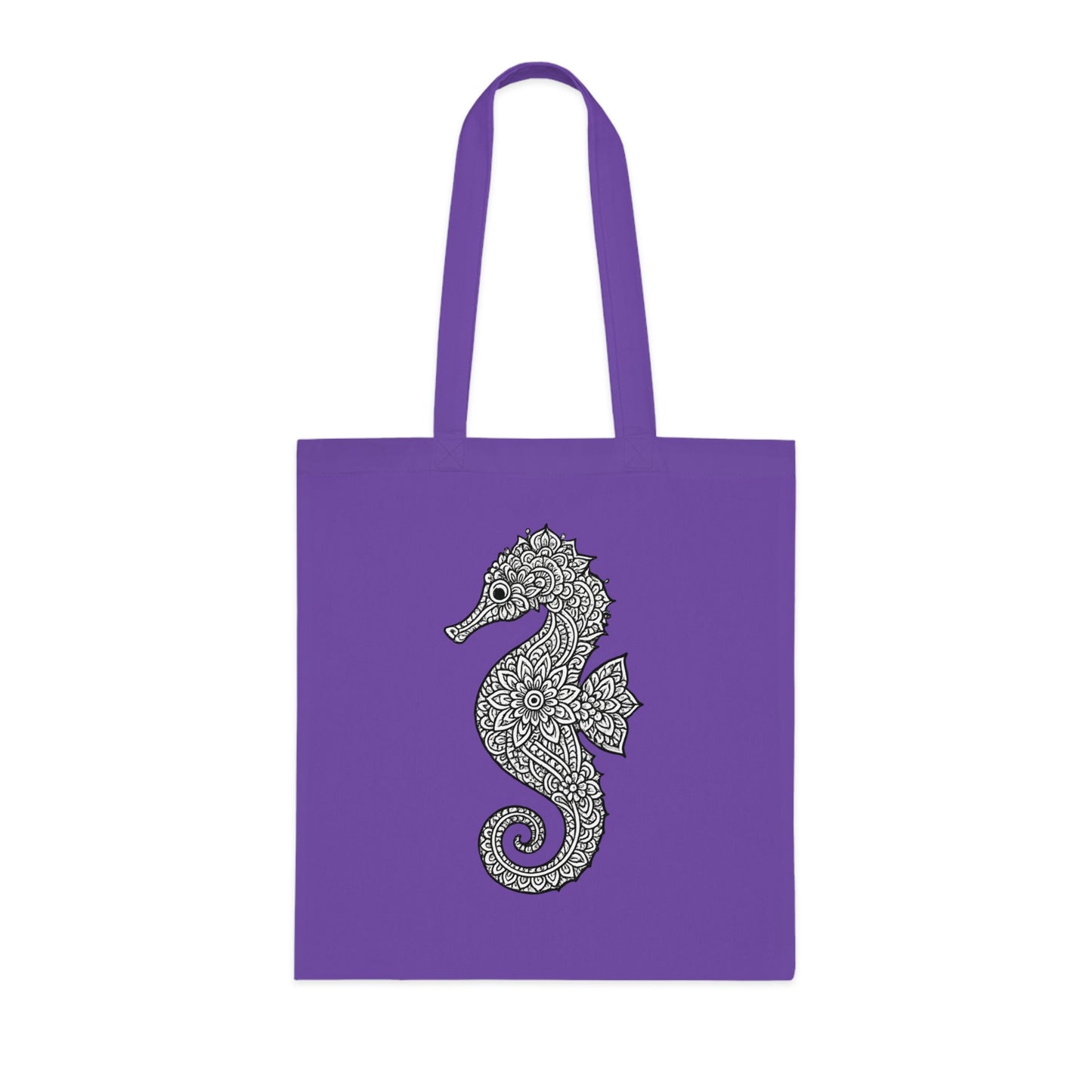 Intricate Mandala Seahorse Tote Bag
