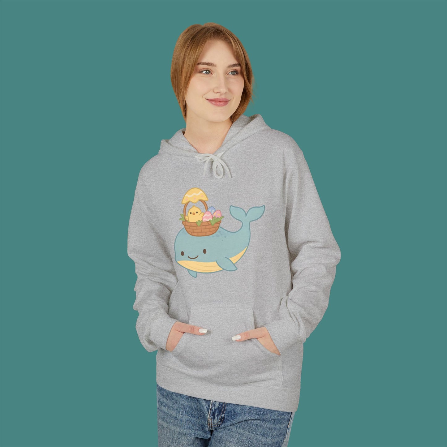 Easter Whale Fleece Unisex Hoodie