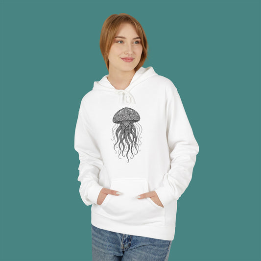Intricate Mandala Jellyfish Fleece Unisex Hoodie