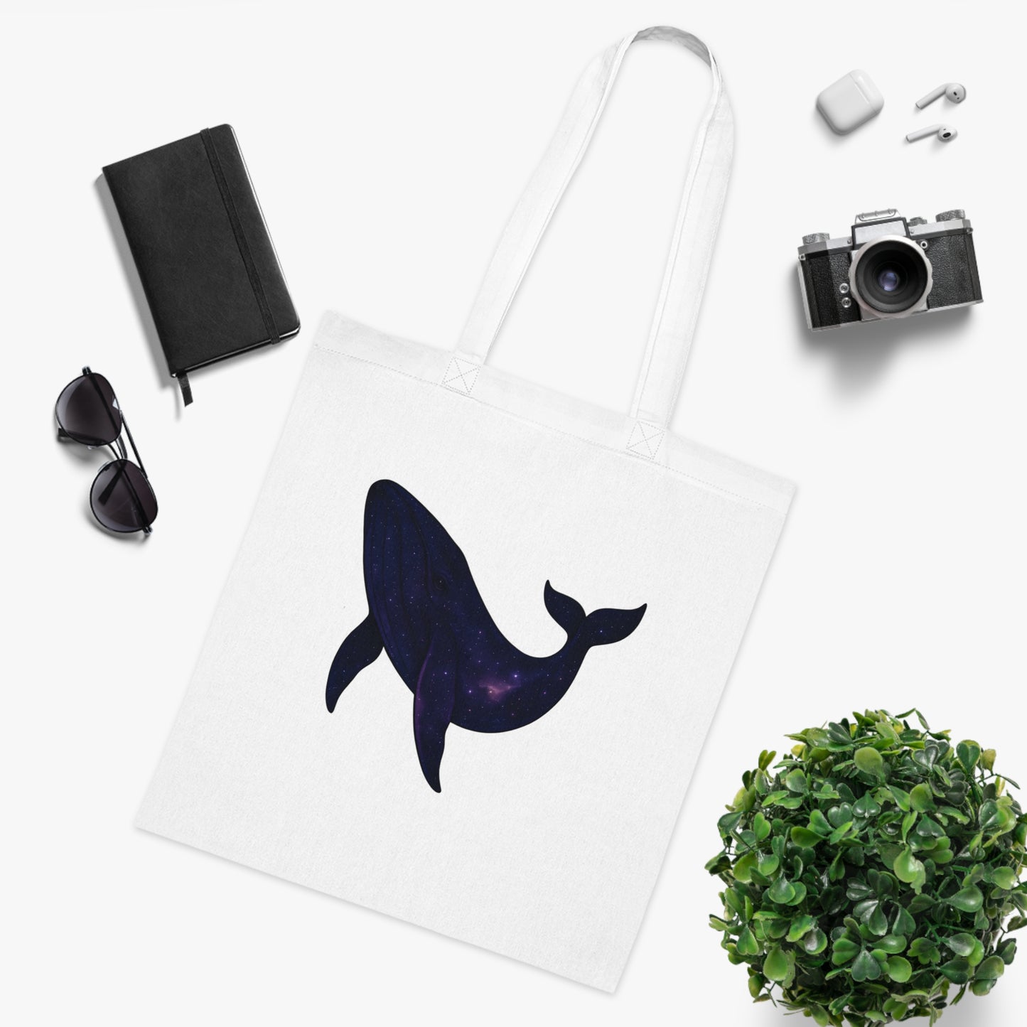 Cosmic Galaxy Whale Tote Bag