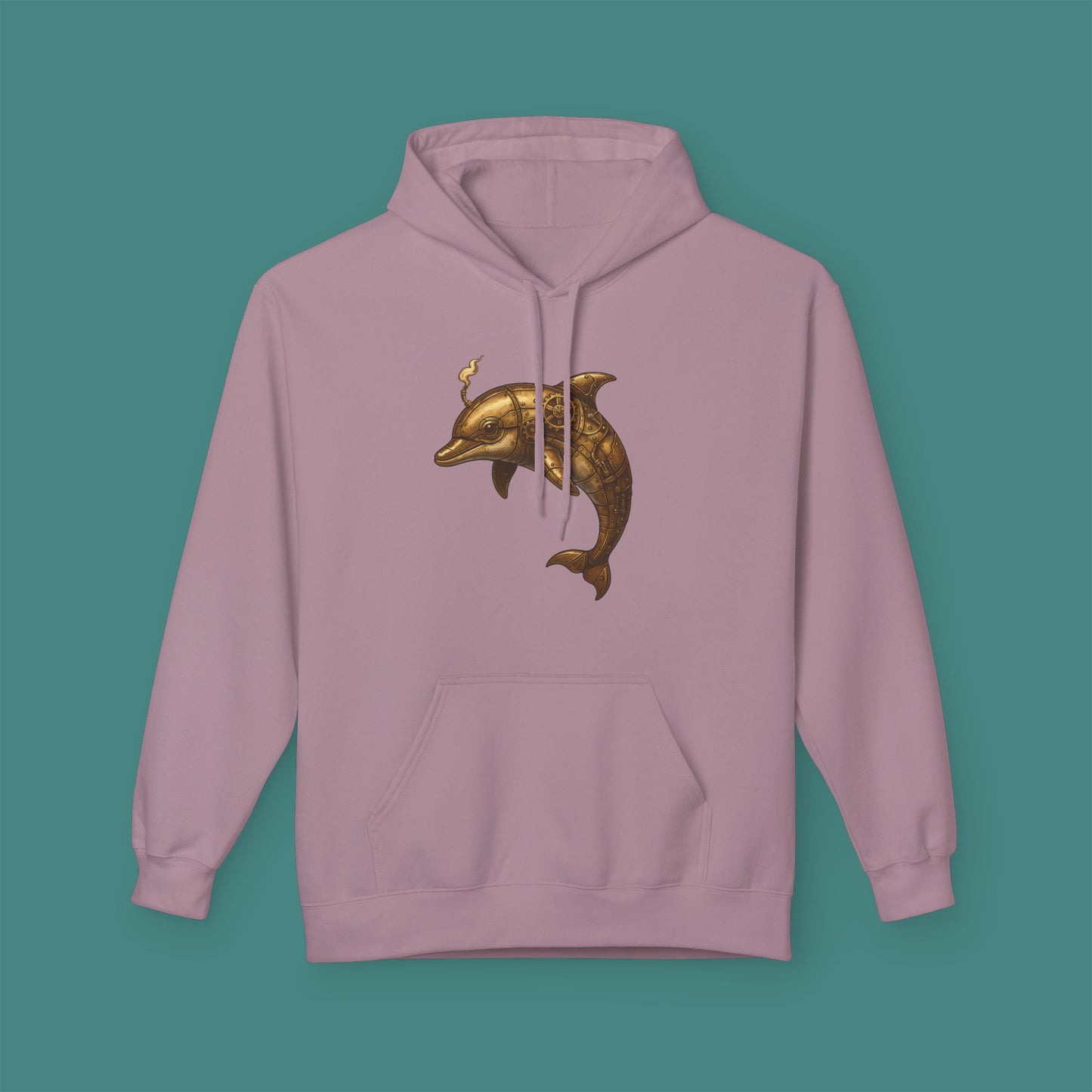 Steampunk Mechanical Dolphin Fleece Unisex Hoodie