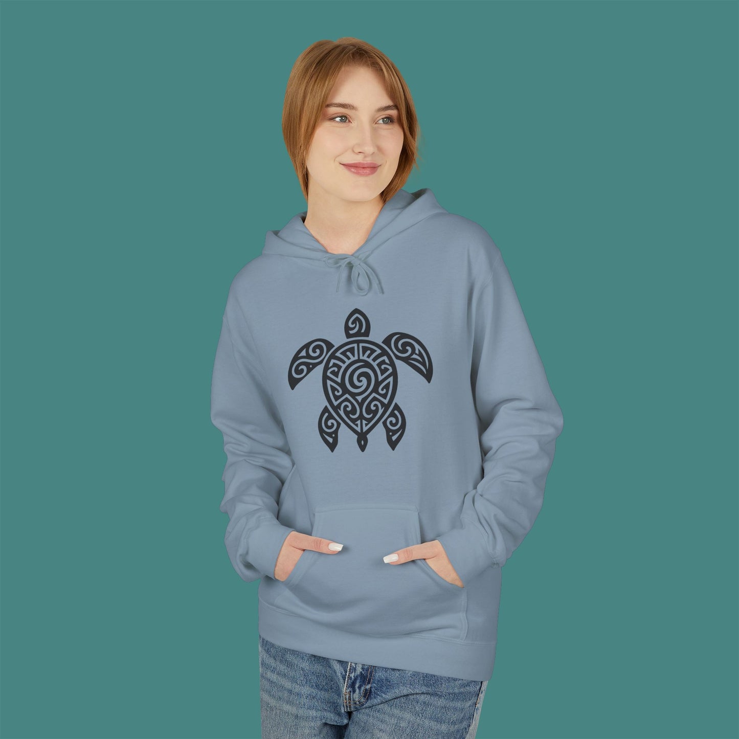 Tribal Tattoo Turtle Fleece Unisex Hoodie