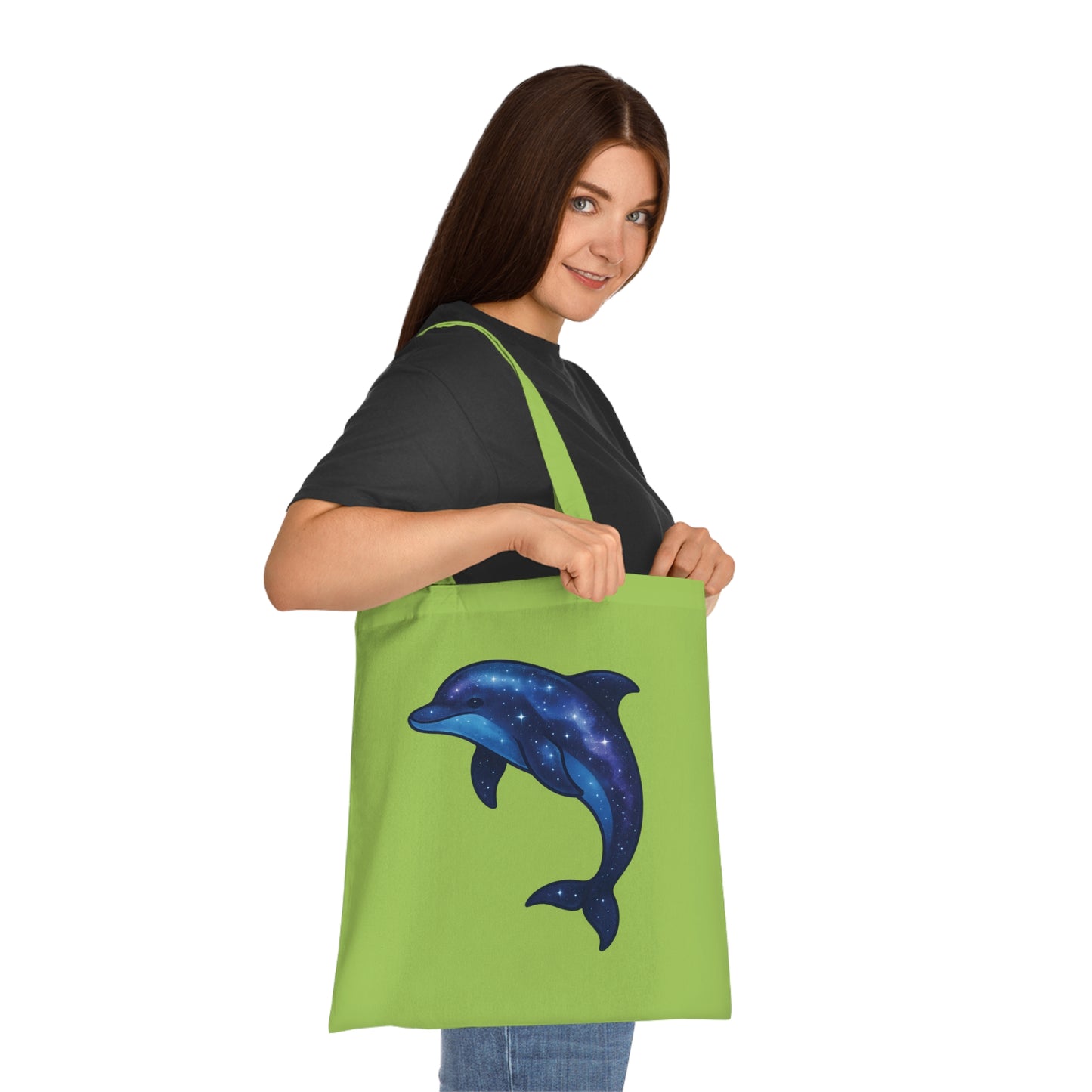 Cosmic Galaxy Dolphin Tote Bag