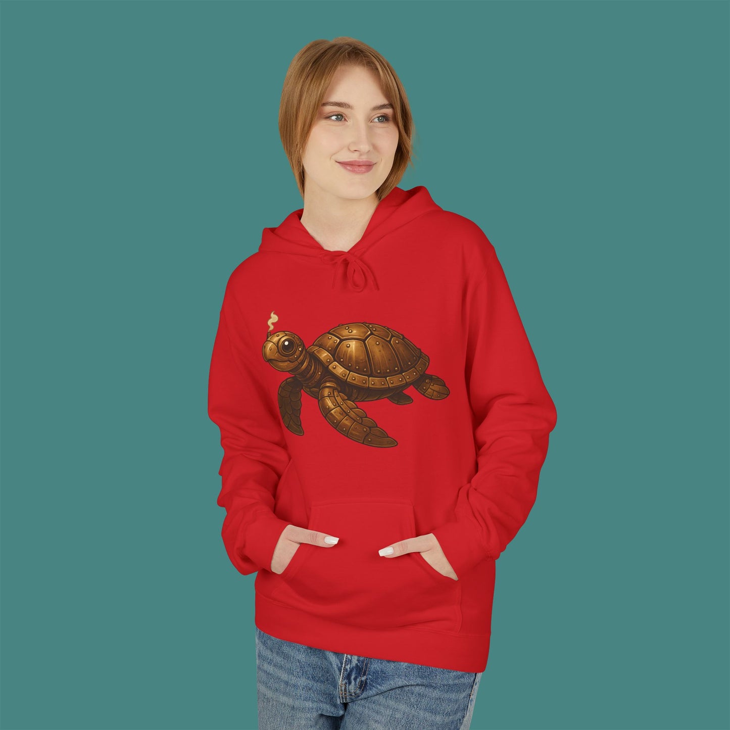 Steampunk Mechanical Turtle Fleece Unisex Hoodie