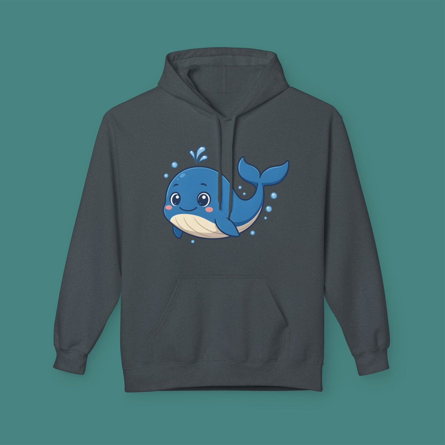 Cartoon Cute Whale Fleece Unisex Hoodie