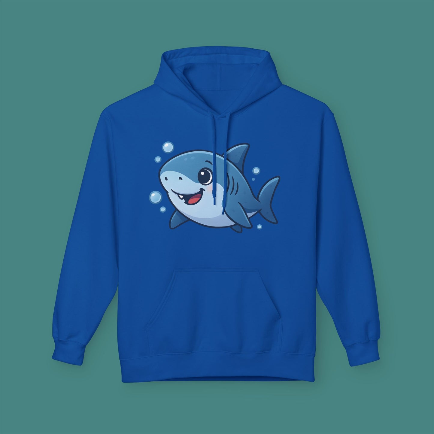Cartoon Cute Shark Fleece Unisex Hoodie