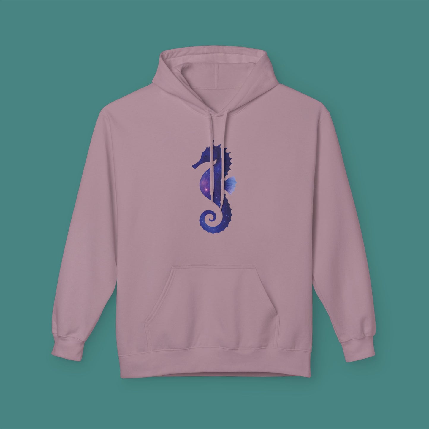 Cosmic Galaxy Seahorse Fleece Unisex Hoodie