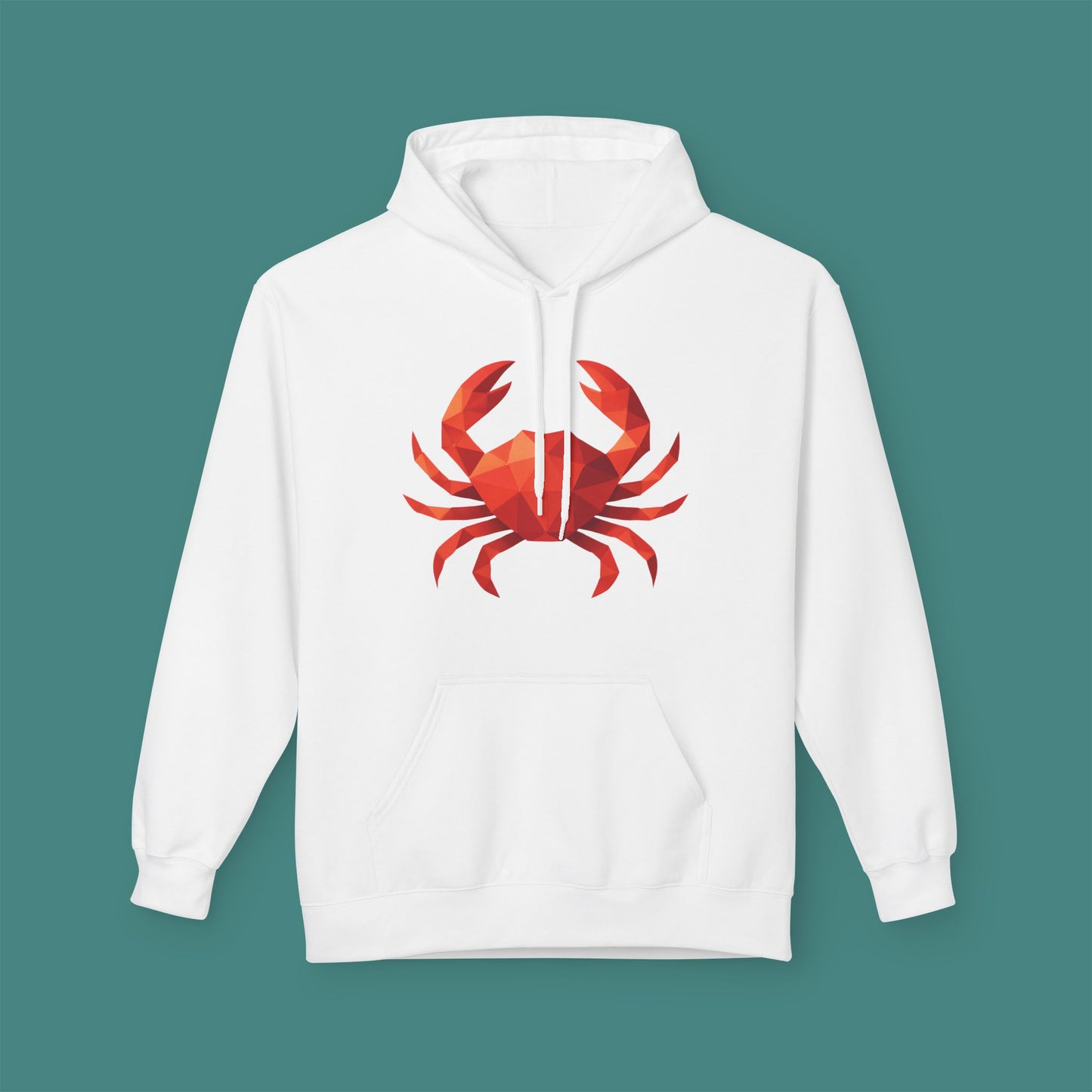 Geometric Polygon Crab Fleece Unisex Hoodie