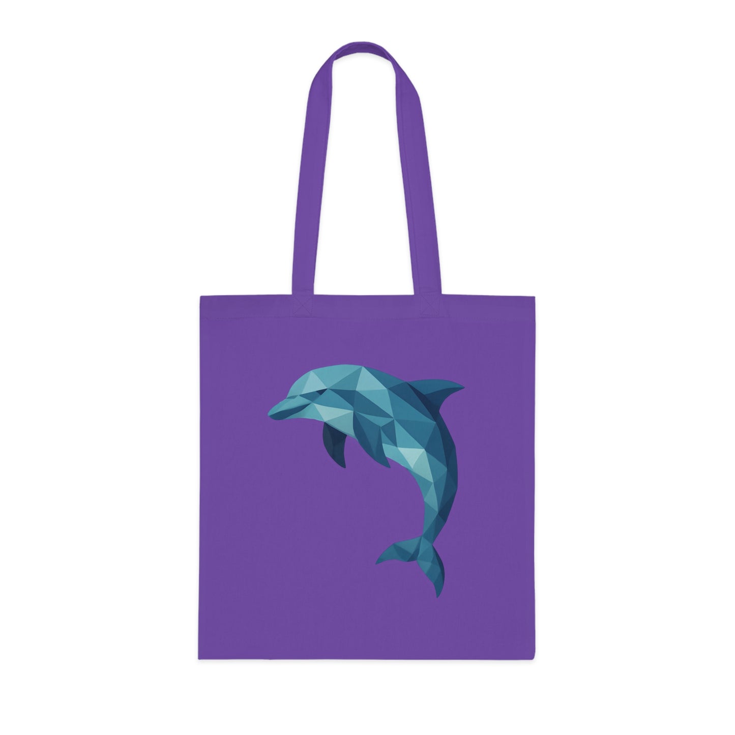 Geometric Polygon Dolphin Tote Bag