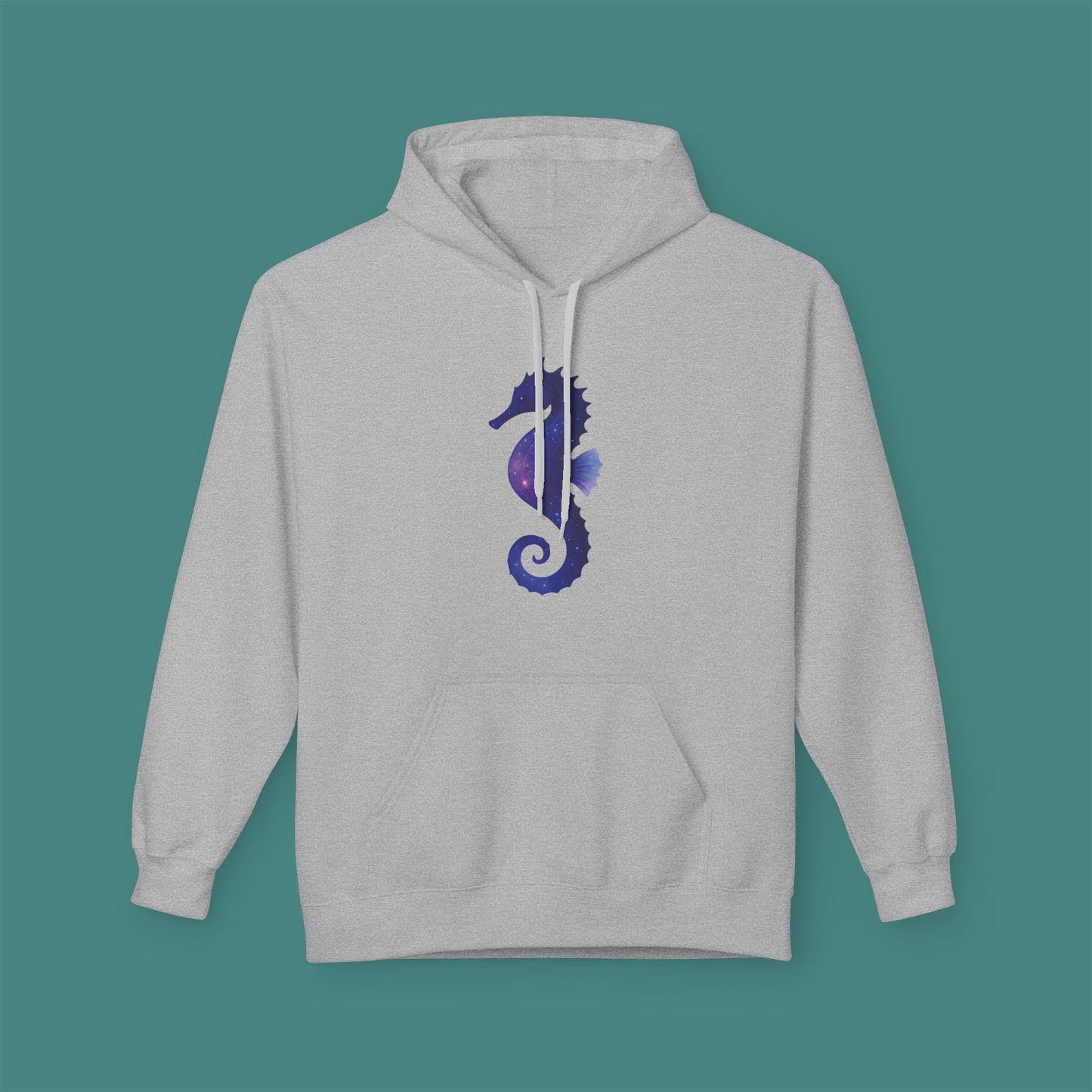 Cosmic Galaxy Seahorse Fleece Unisex Hoodie