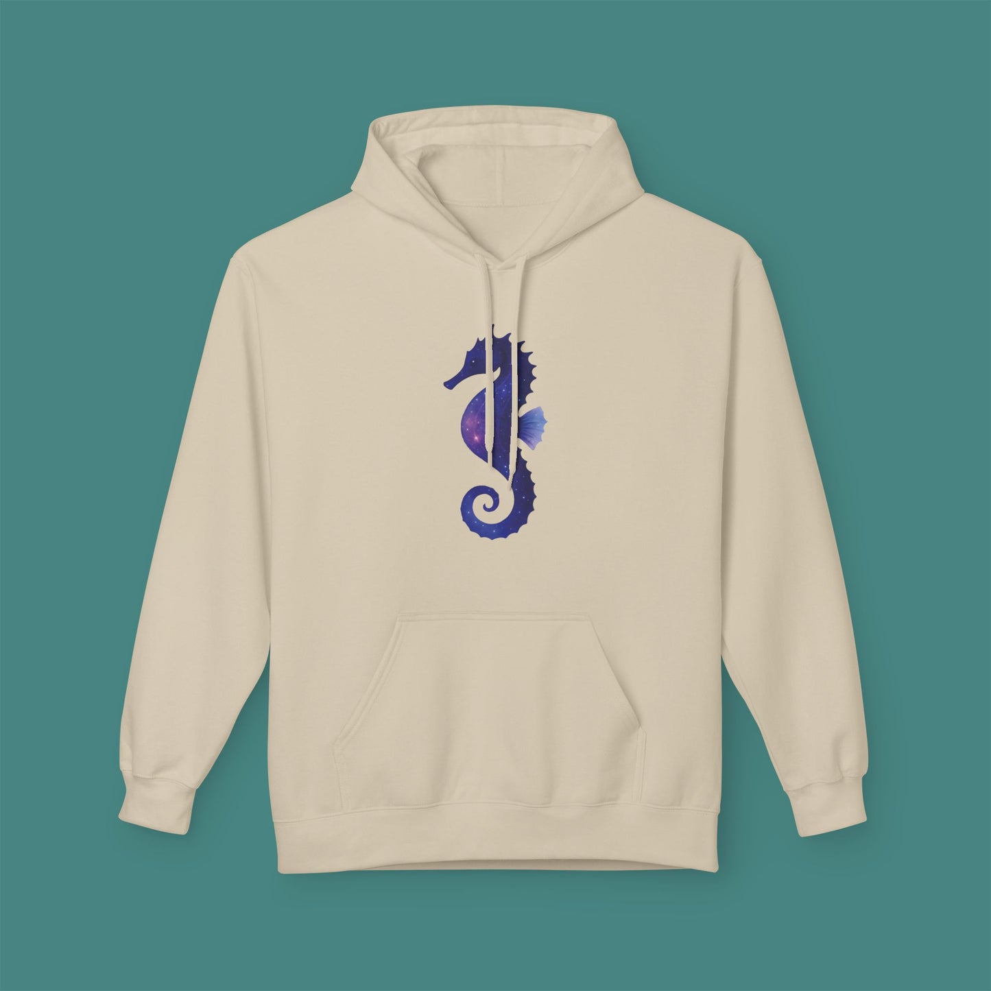 Cosmic Galaxy Seahorse Fleece Unisex Hoodie