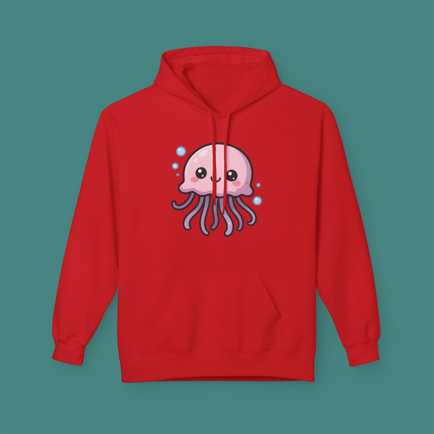 Cartoon Cute Jellyfish Fleece Unisex Hoodie
