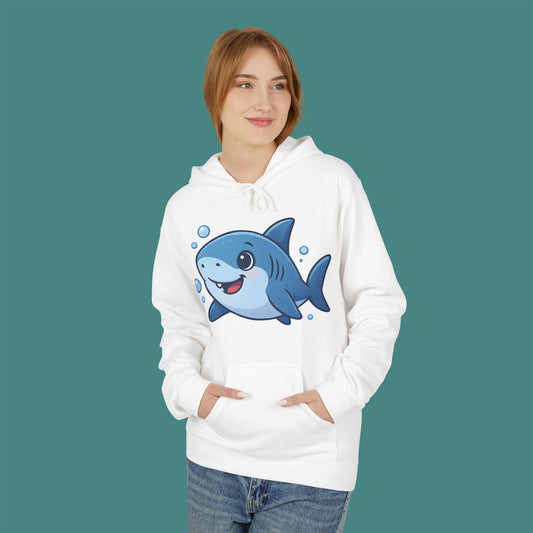 Cartoon Cute Shark Fleece Unisex Hoodie