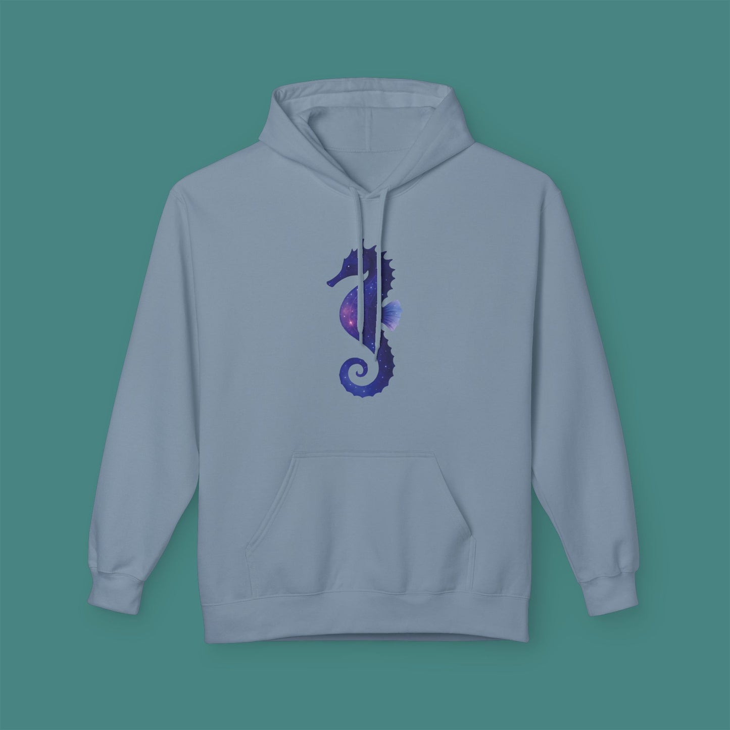 Cosmic Galaxy Seahorse Fleece Unisex Hoodie