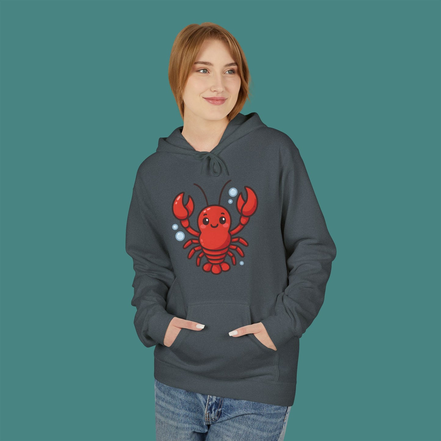 Cartoon Cute Lobster Fleece Unisex Hoodie