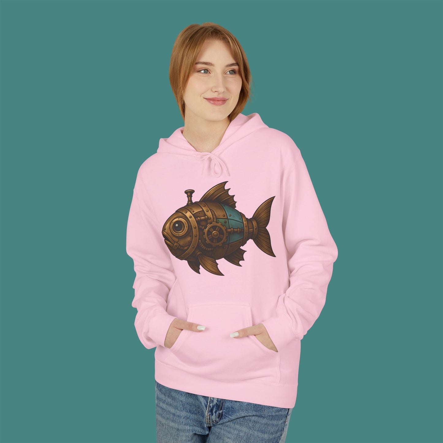 Steampunk Mechanical Fish Fleece Unisex Hoodie