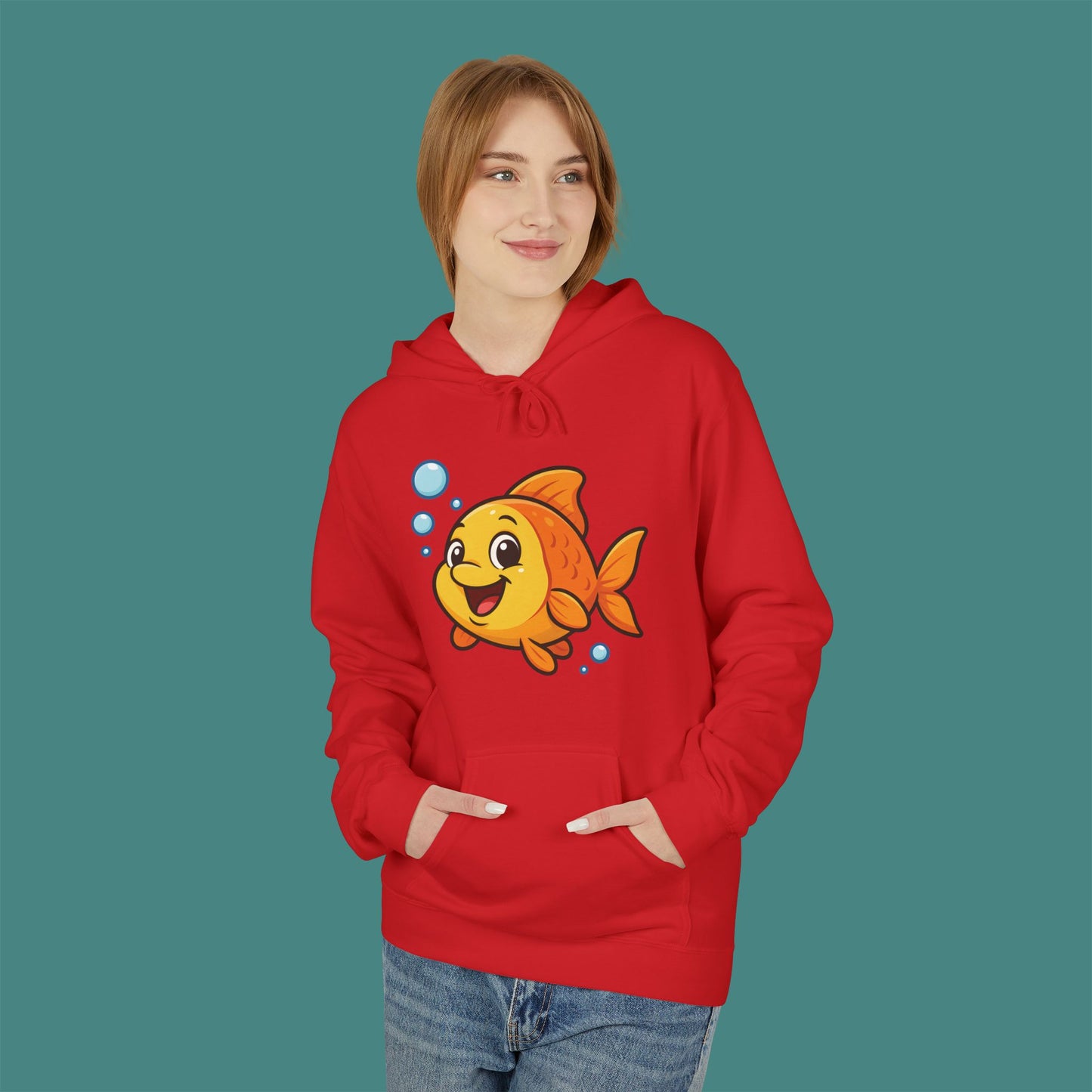Cartoon Cute Fish Fleece Unisex Hoodie