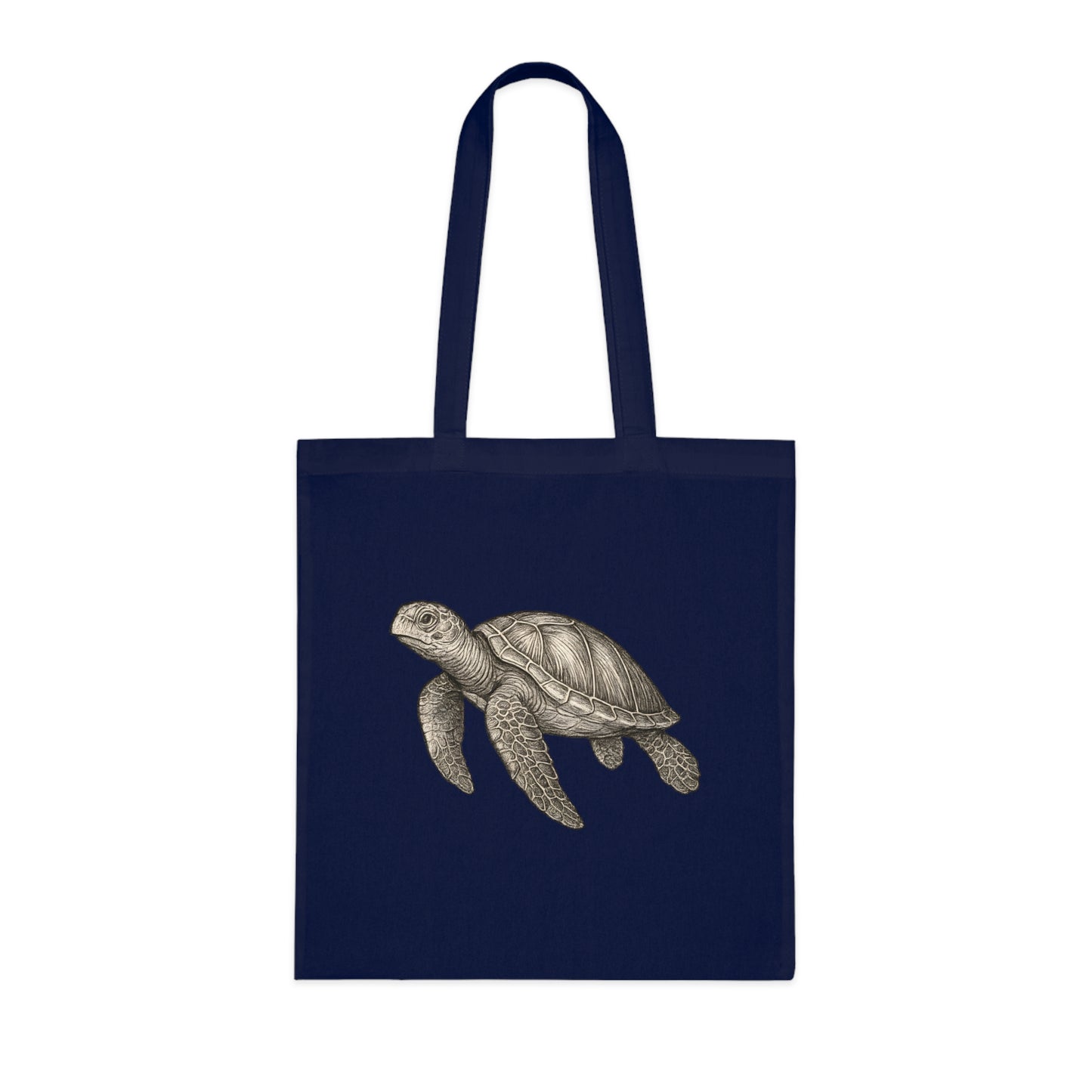 Vintage Etching Turtle Tote Bag