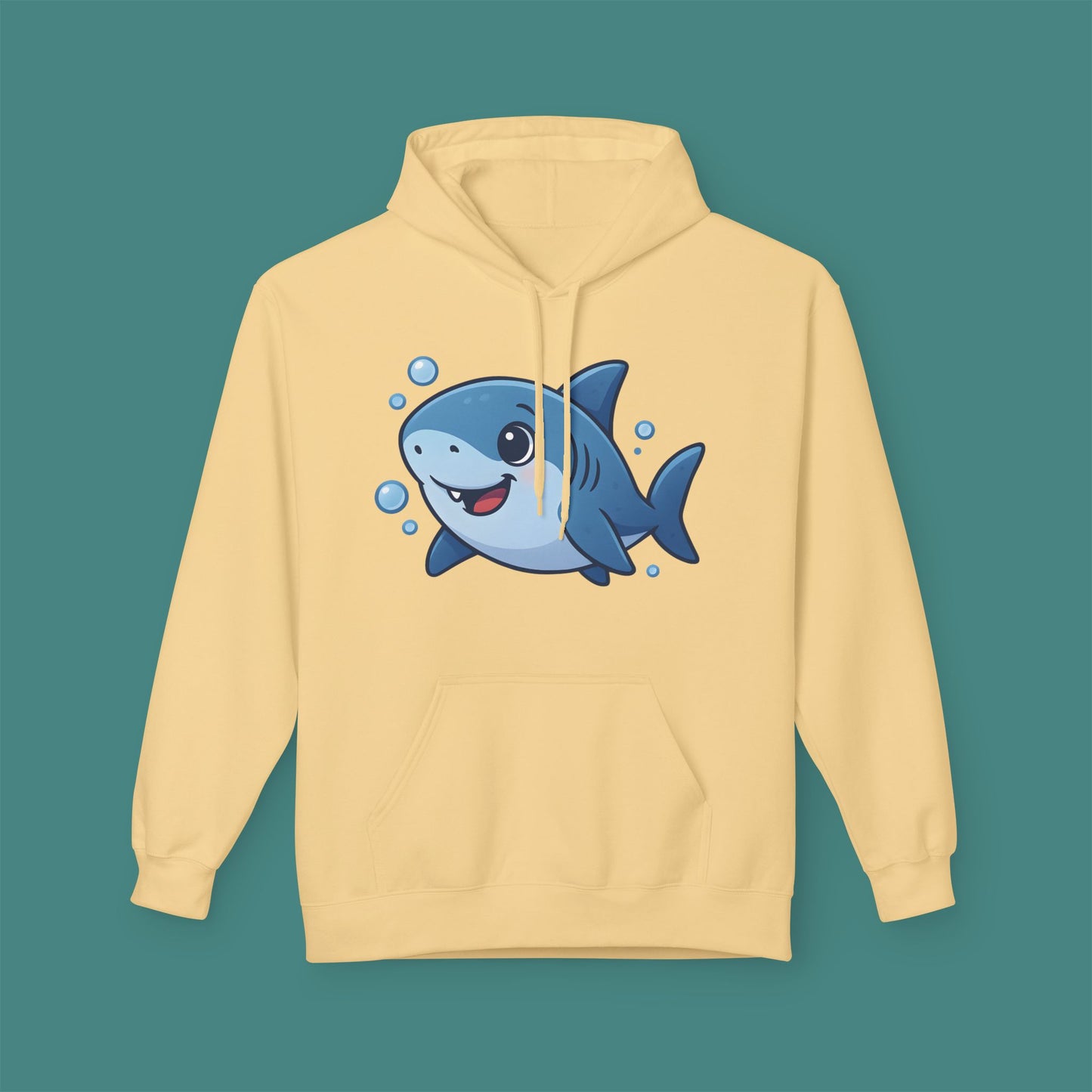 Cartoon Cute Shark Fleece Unisex Hoodie