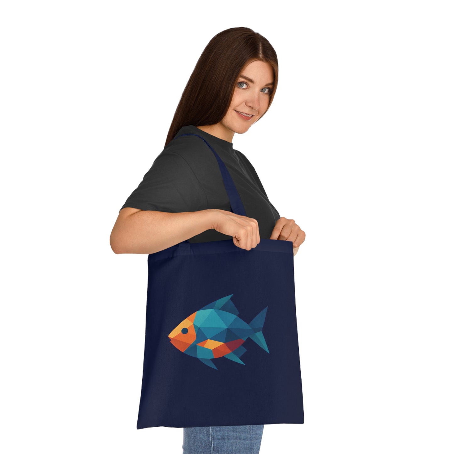 Geometric Polygon Fish Tote Bag