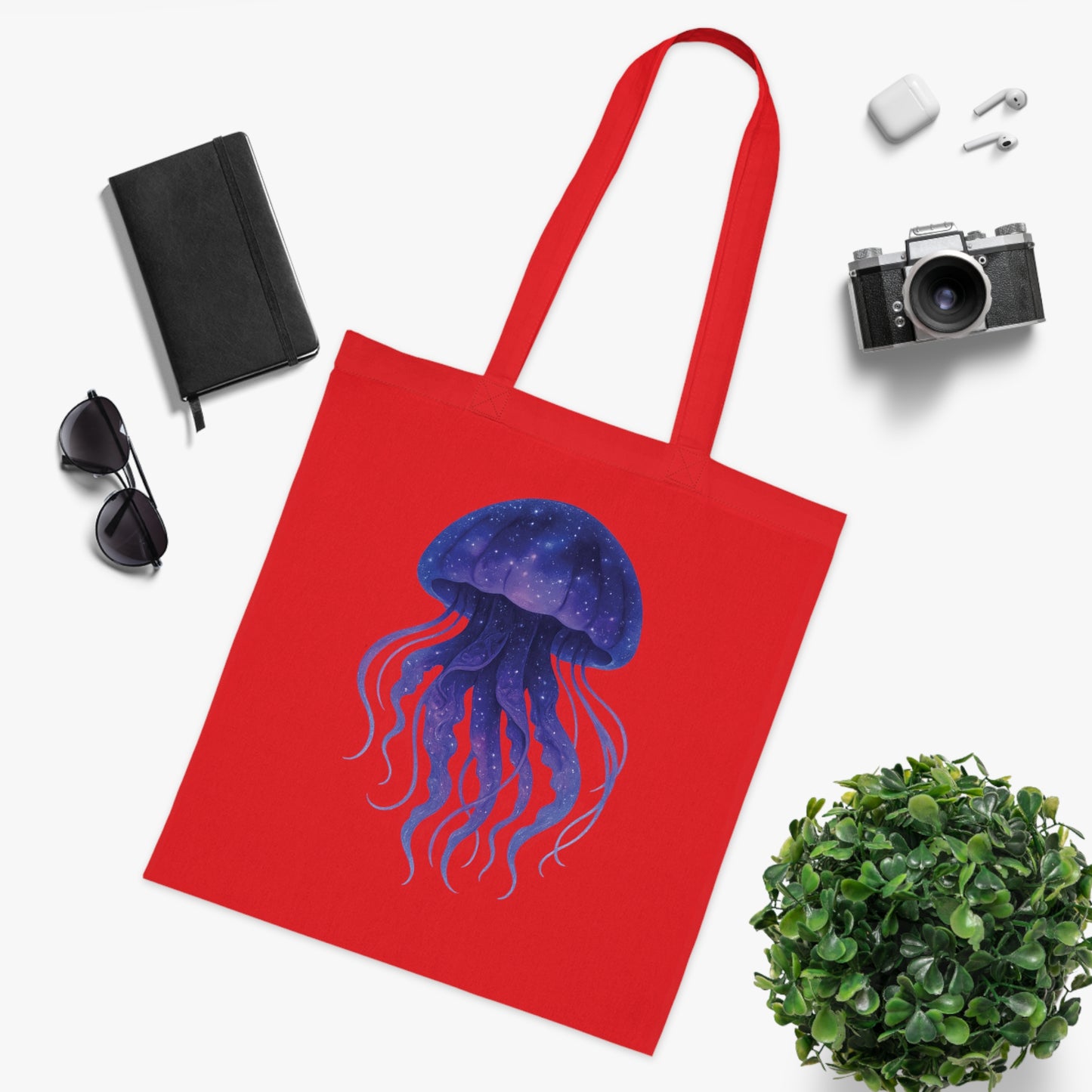 Cosmic Galaxy Jellyfish Tote Bag