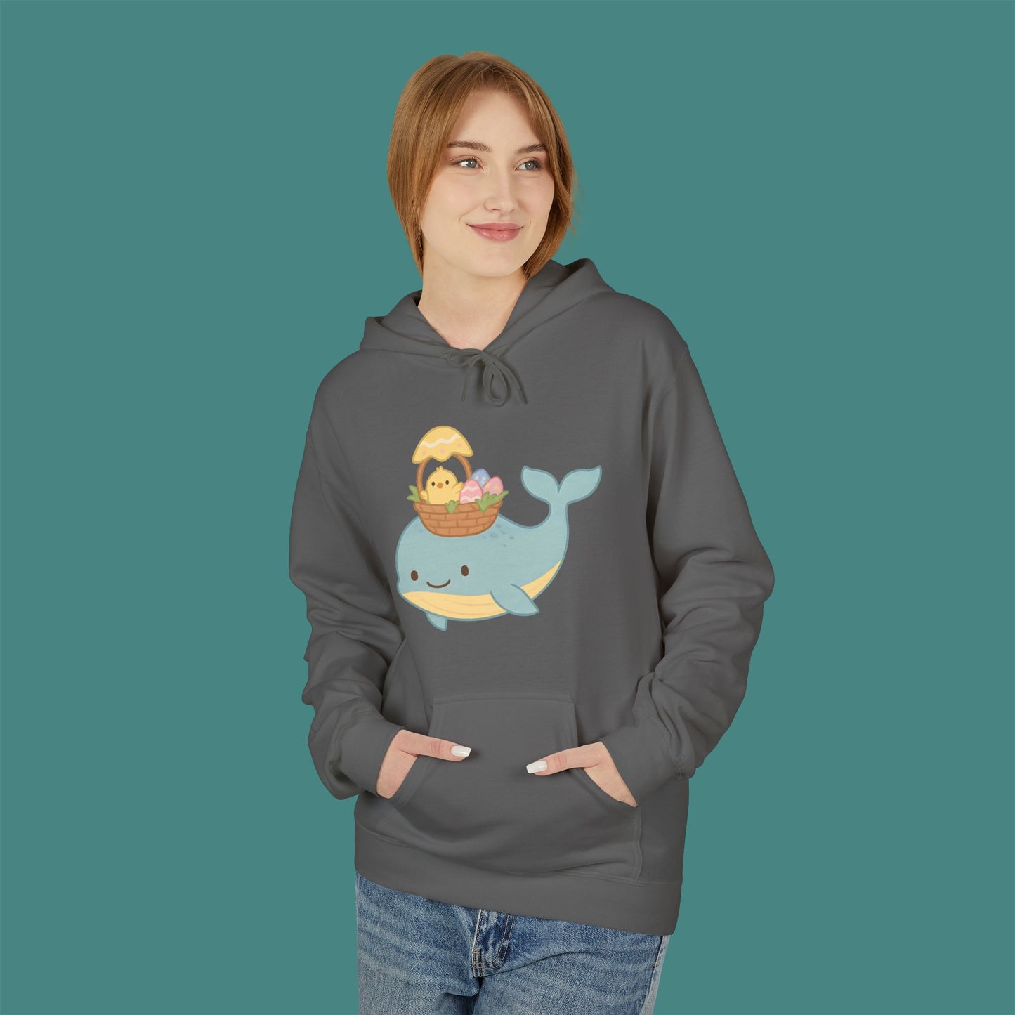 Easter Whale Fleece Unisex Hoodie