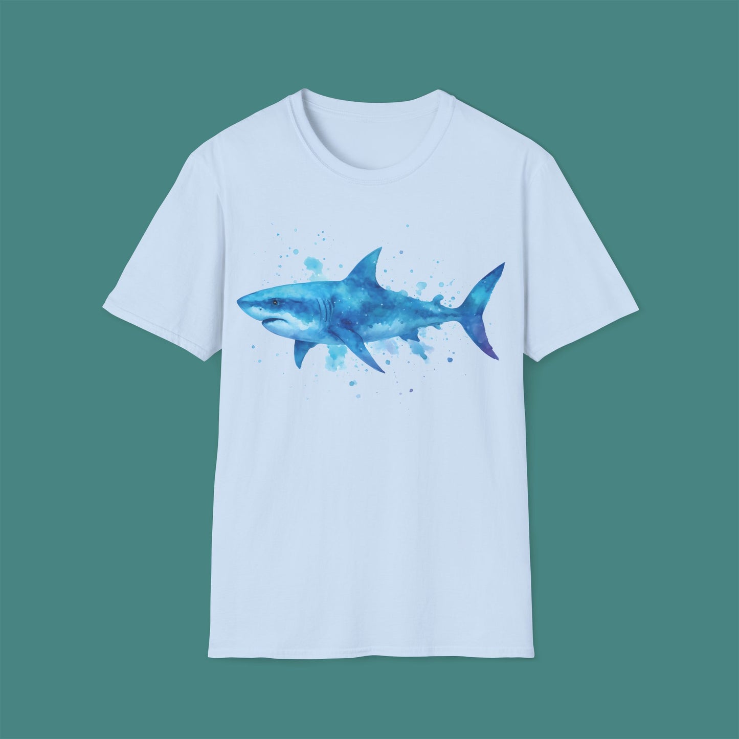 Watercolor Splash Shark Unisex T-Shirt
