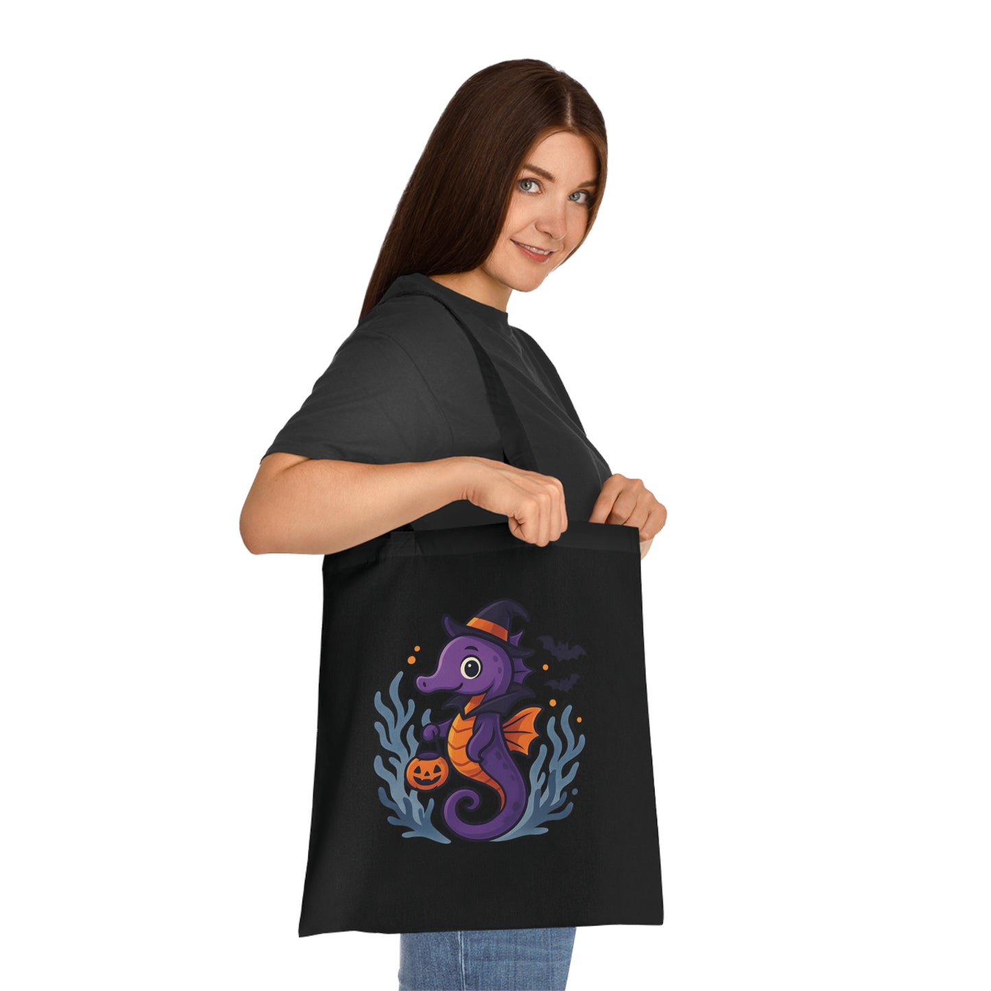 Halloween Seahorse Tote Bag