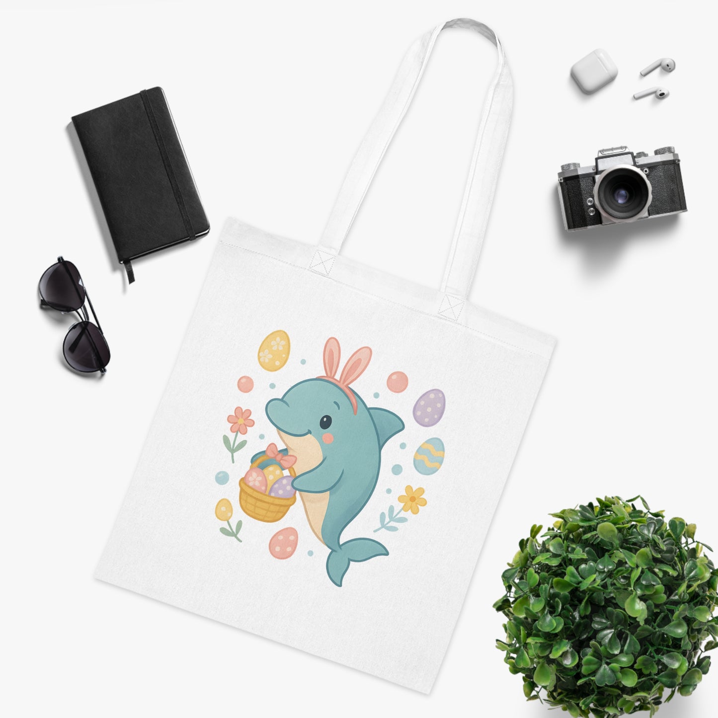 Easter Dolphin Tote Bag