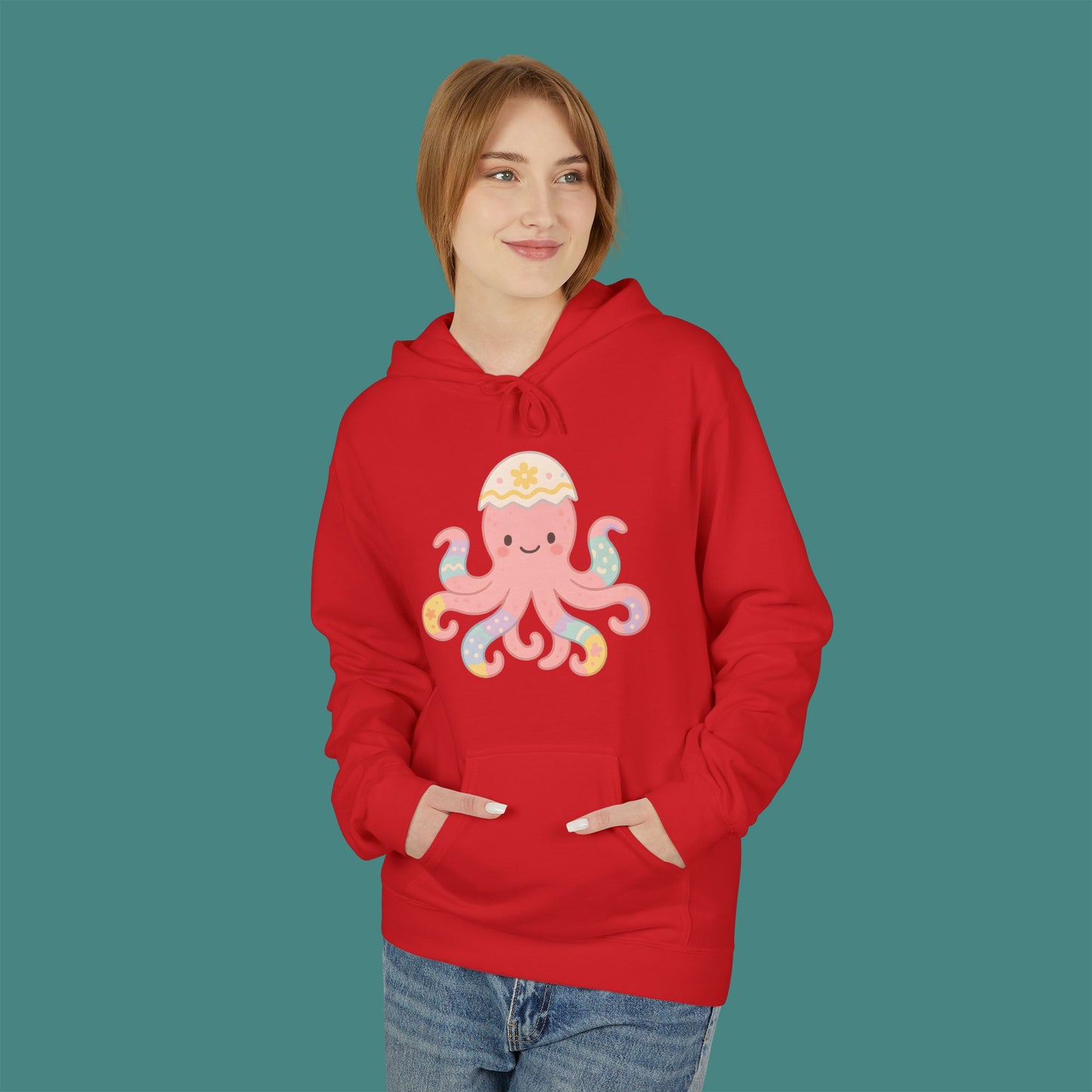 Easter Octopus Fleece Unisex Hoodie