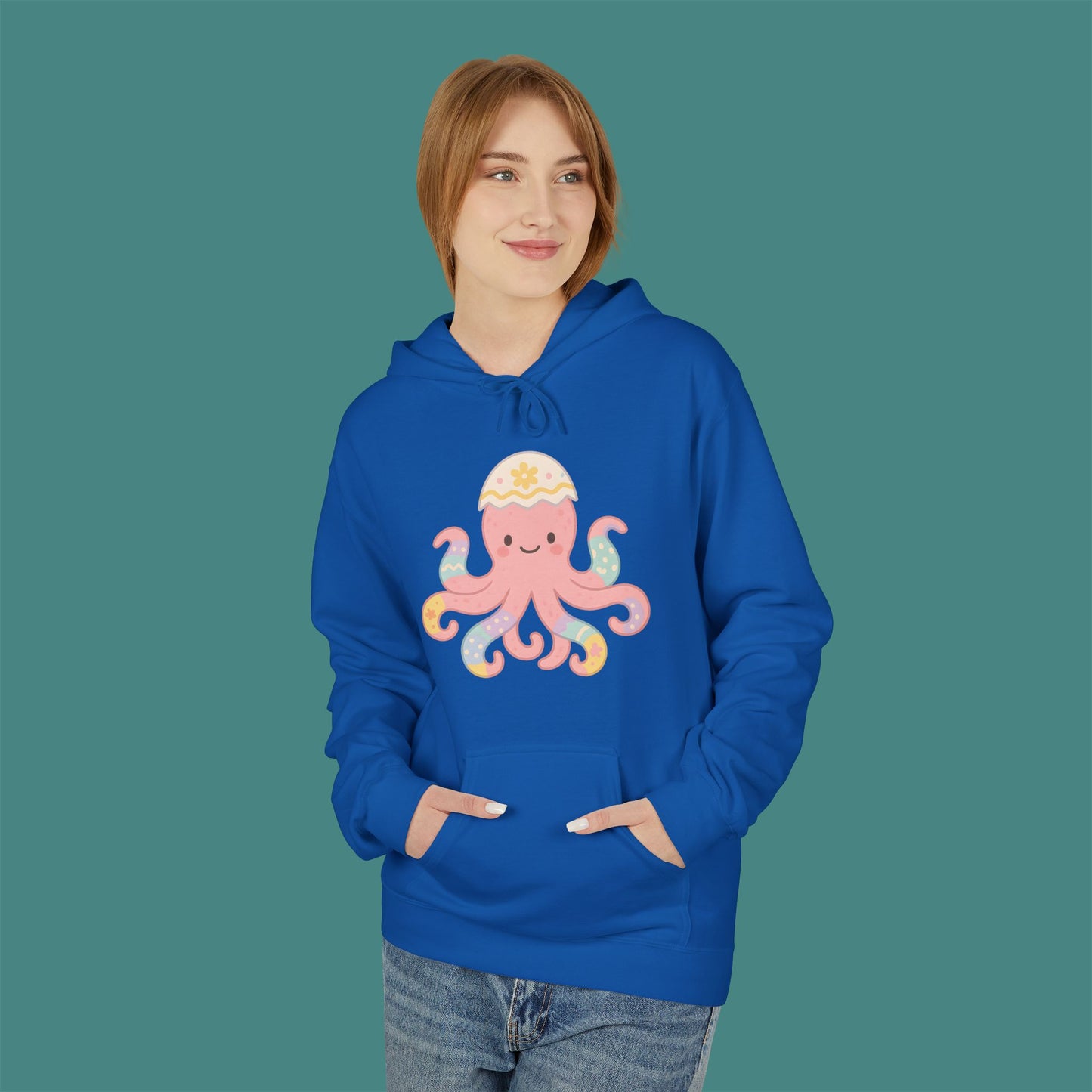 Easter Octopus Fleece Unisex Hoodie