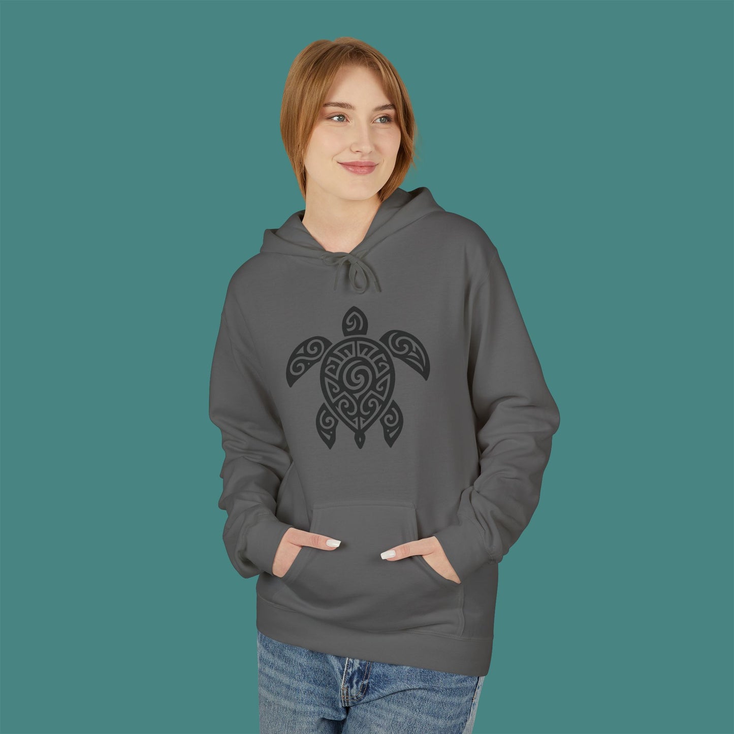 Tribal Tattoo Turtle Fleece Unisex Hoodie