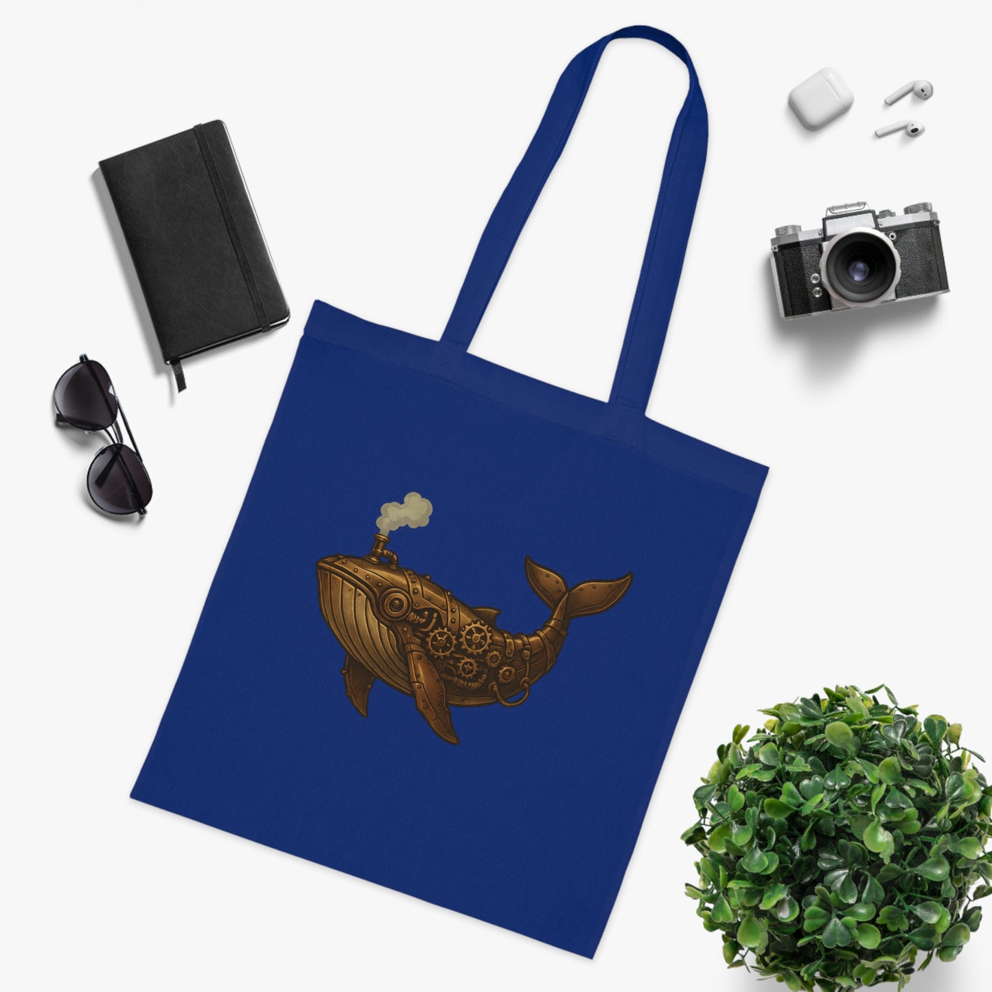 Steampunk Mechanical Whale Tote Bag