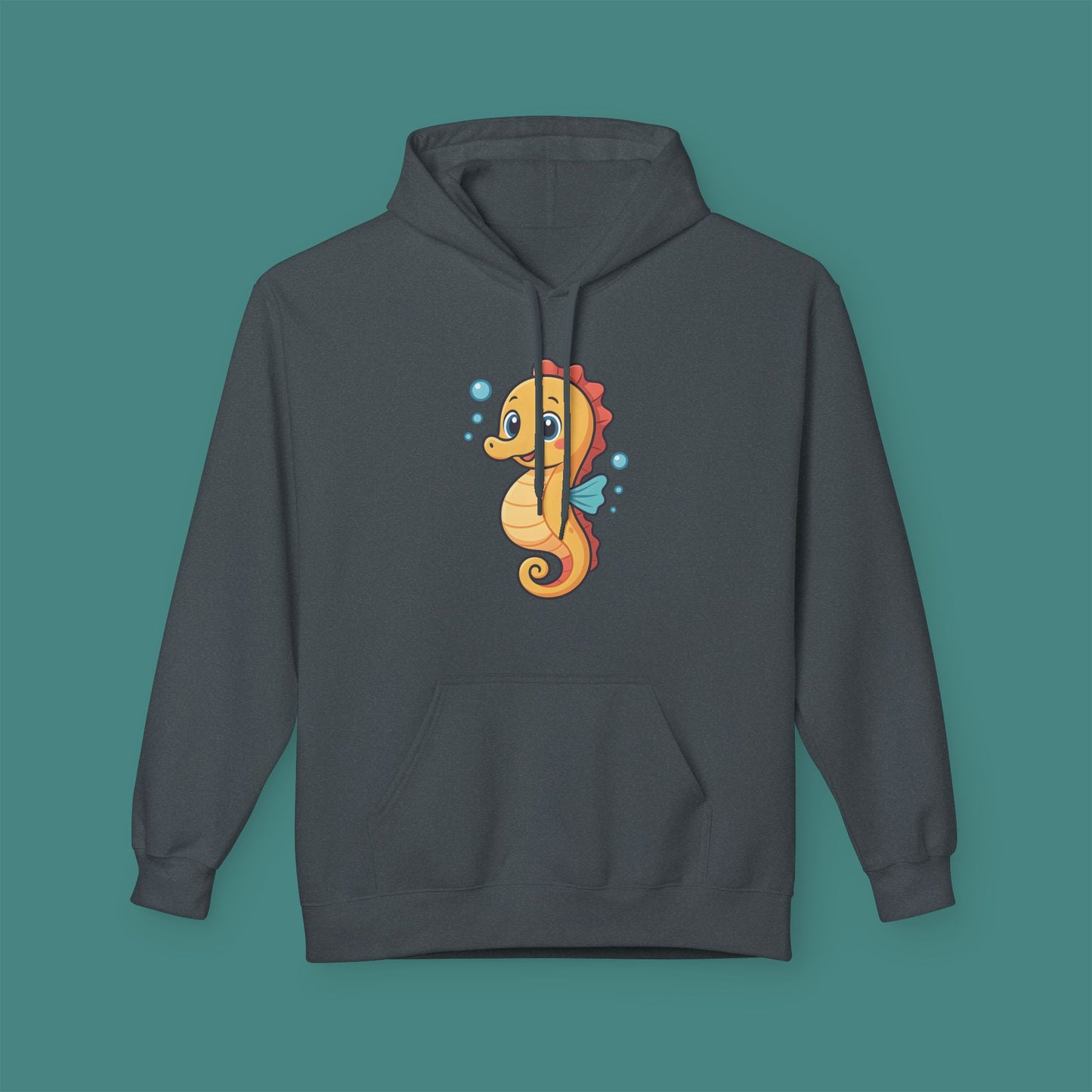 Cartoon Cute Seahorse Fleece Unisex Hoodie