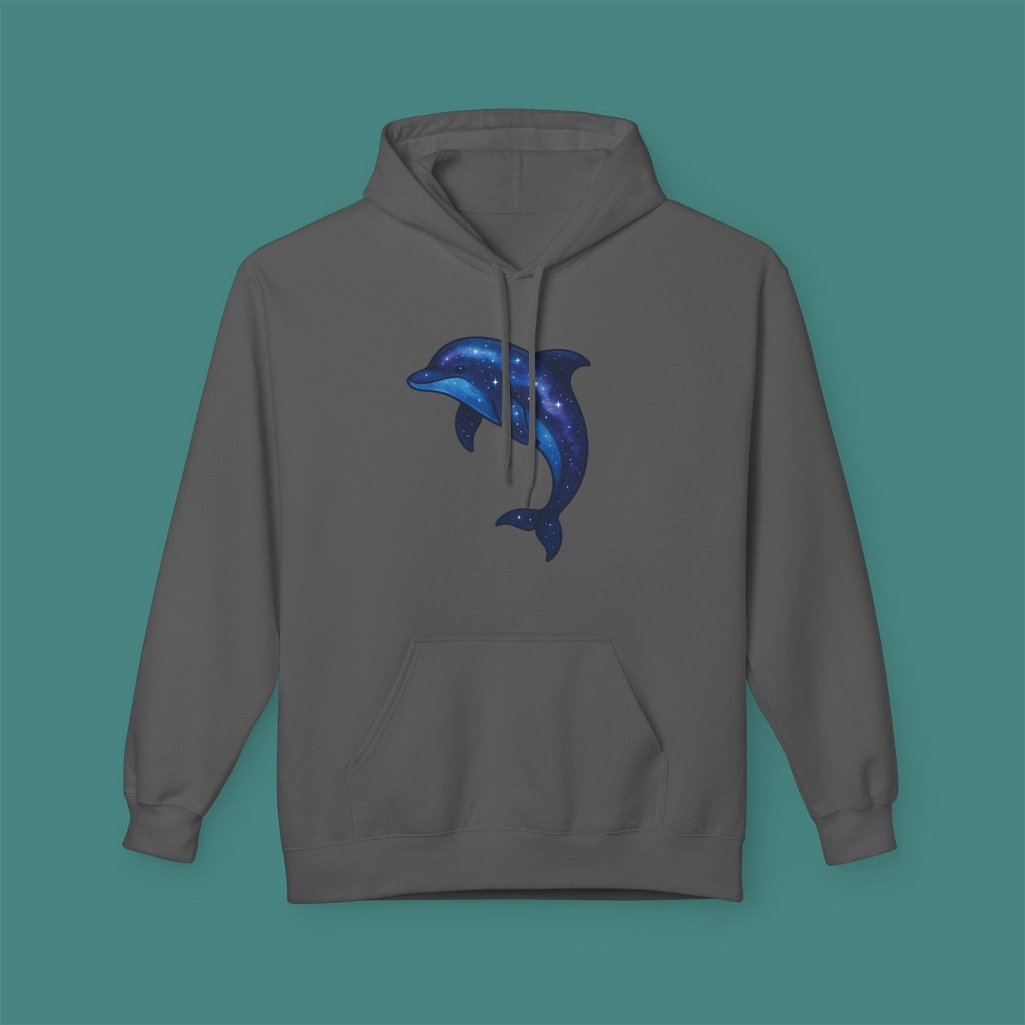 Cosmic Galaxy Dolphin Fleece Unisex Hoodie